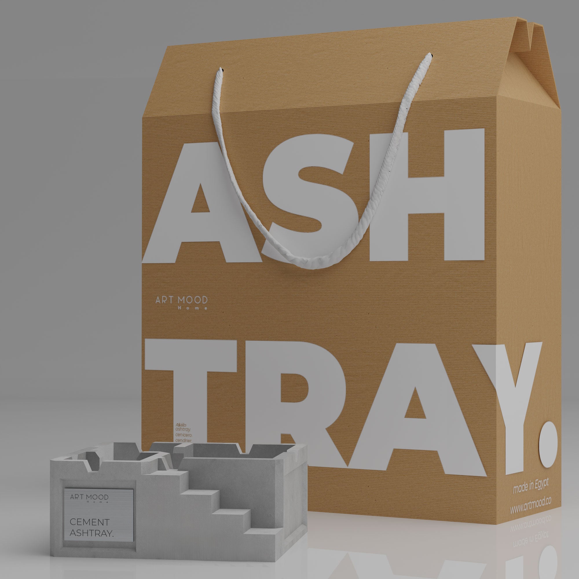 Cendrier en ciment fait main 01 - LOOK BRUT