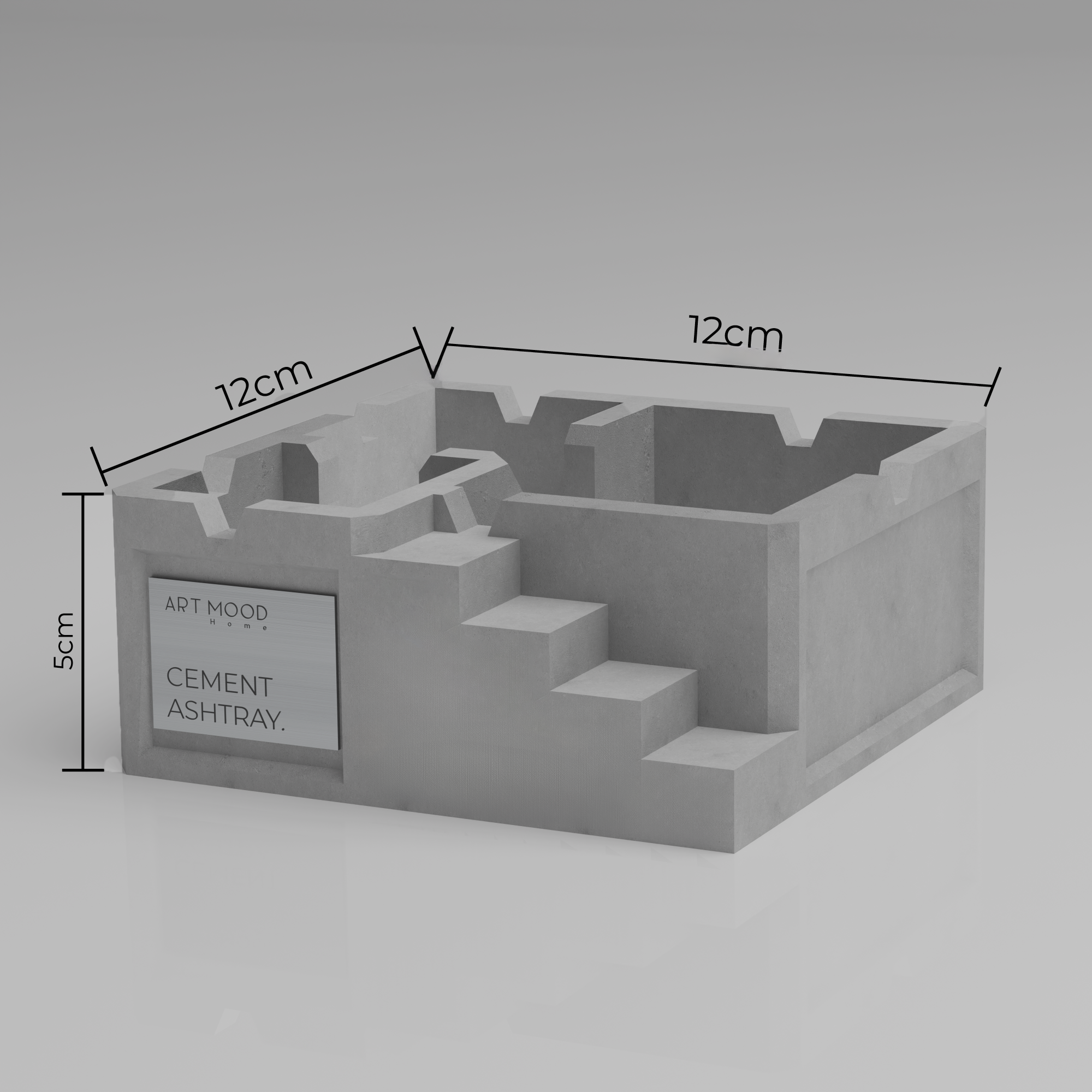 Cendrier en ciment fait main 01 - LOOK BRUT
