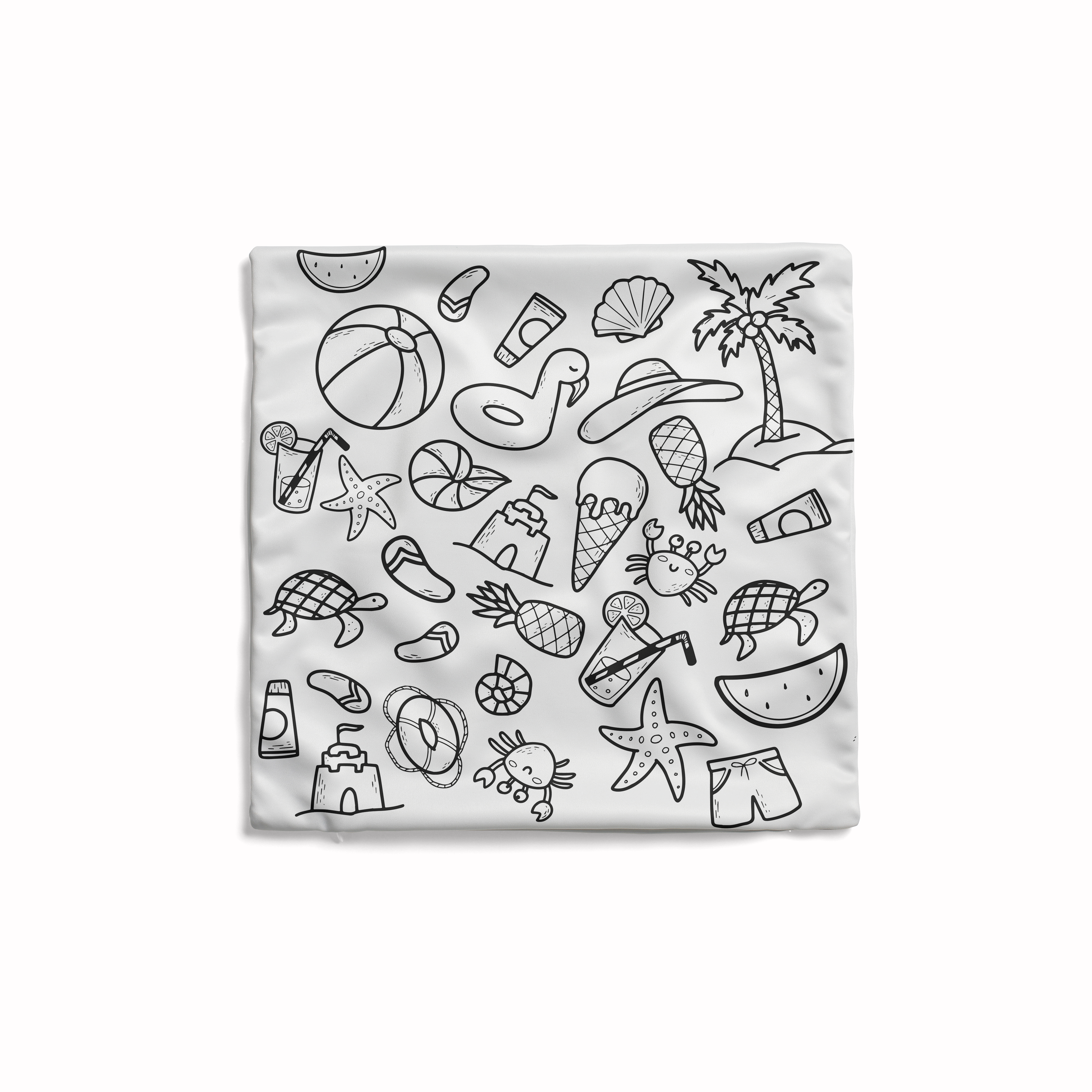 Coloring Cushion - Beach Design