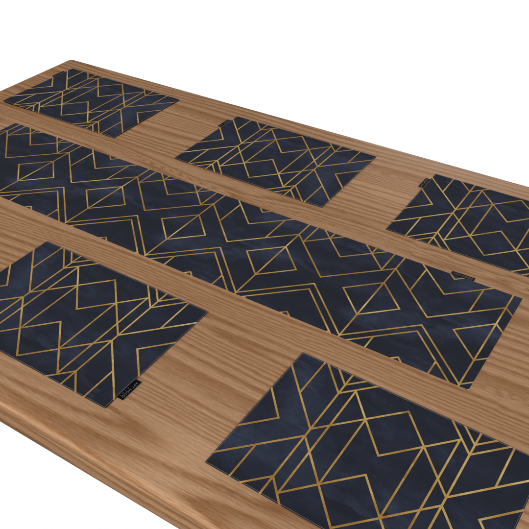 Golds Dark Blue Placemats & Runner Set