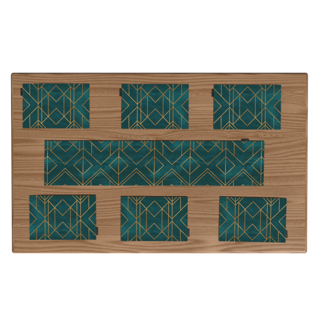 Golds Teal Placemats & Runner Set