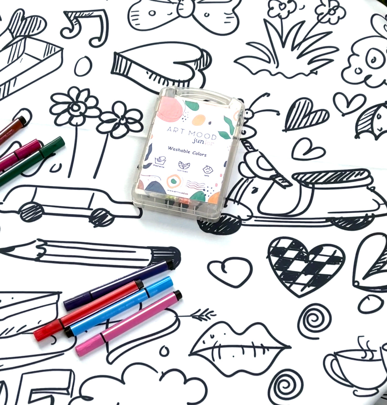 Coloring Tablecloth - Doddle Design