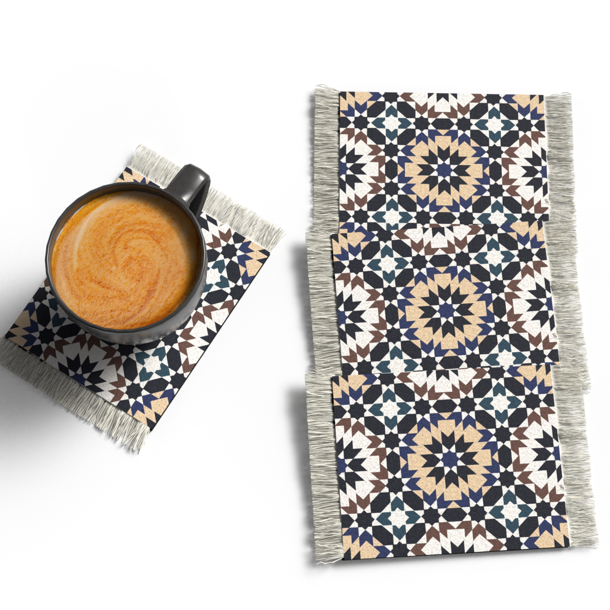 Kai - ENSEMBLE DE DESSOUS DE VERRE TAPIS