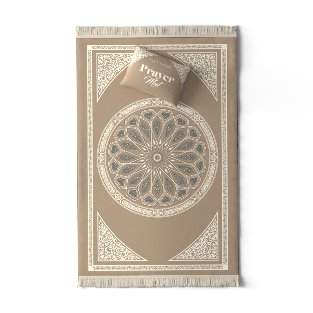 Prayer Mat AL-Qubba Beige - Velvet