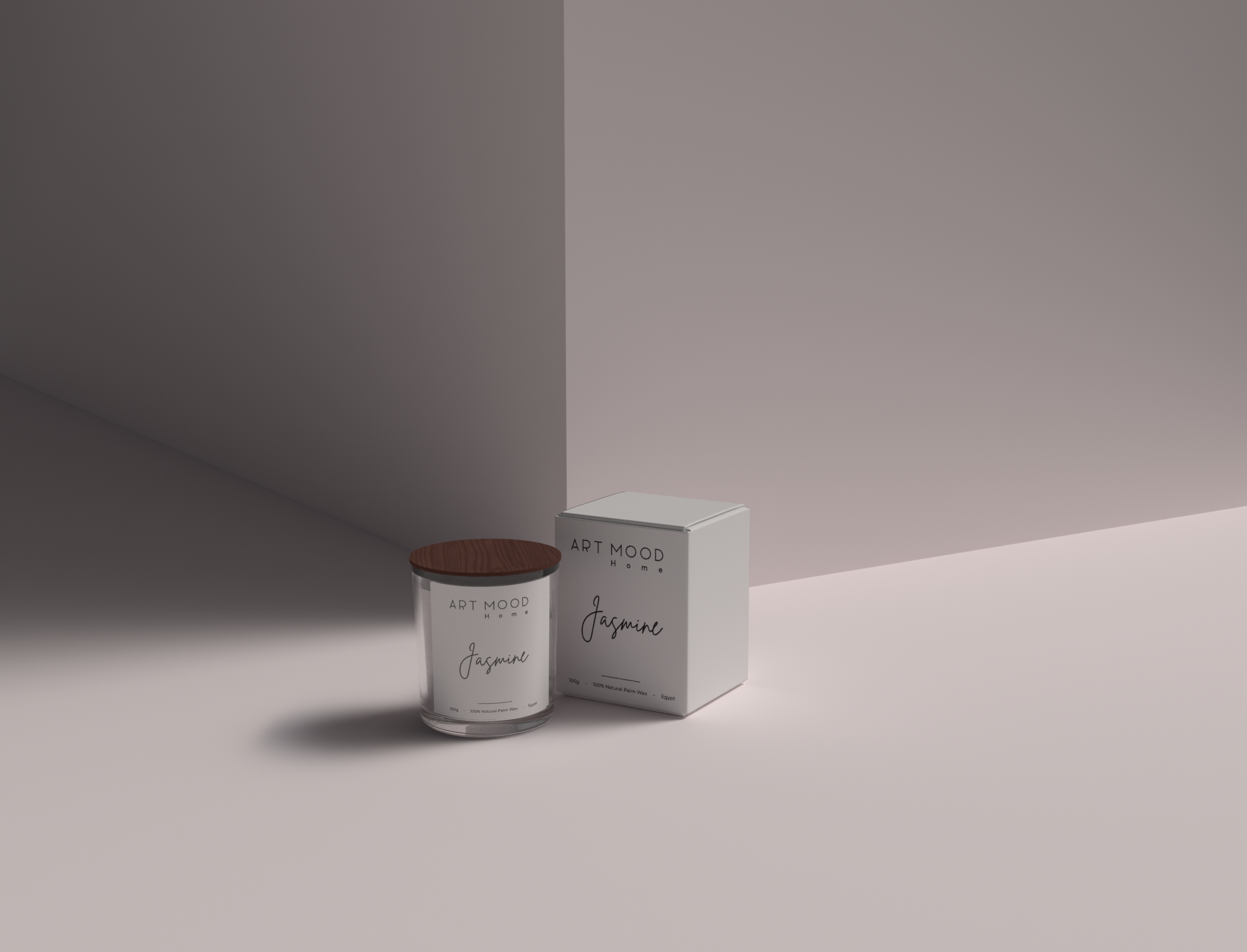 Jasmine Scented Candle - Glass Container 100g