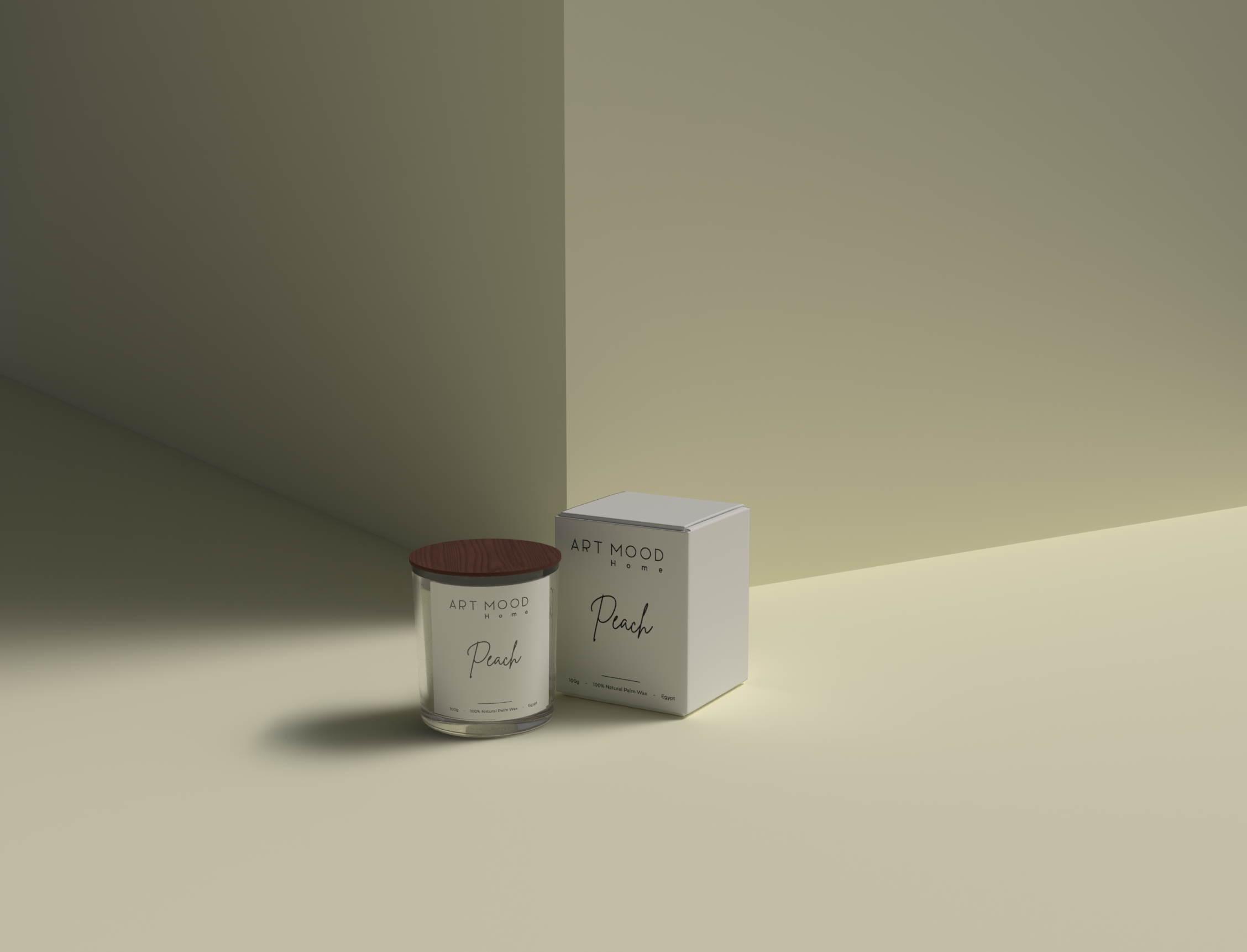 Peach Scented Candle - Glass Container 100g