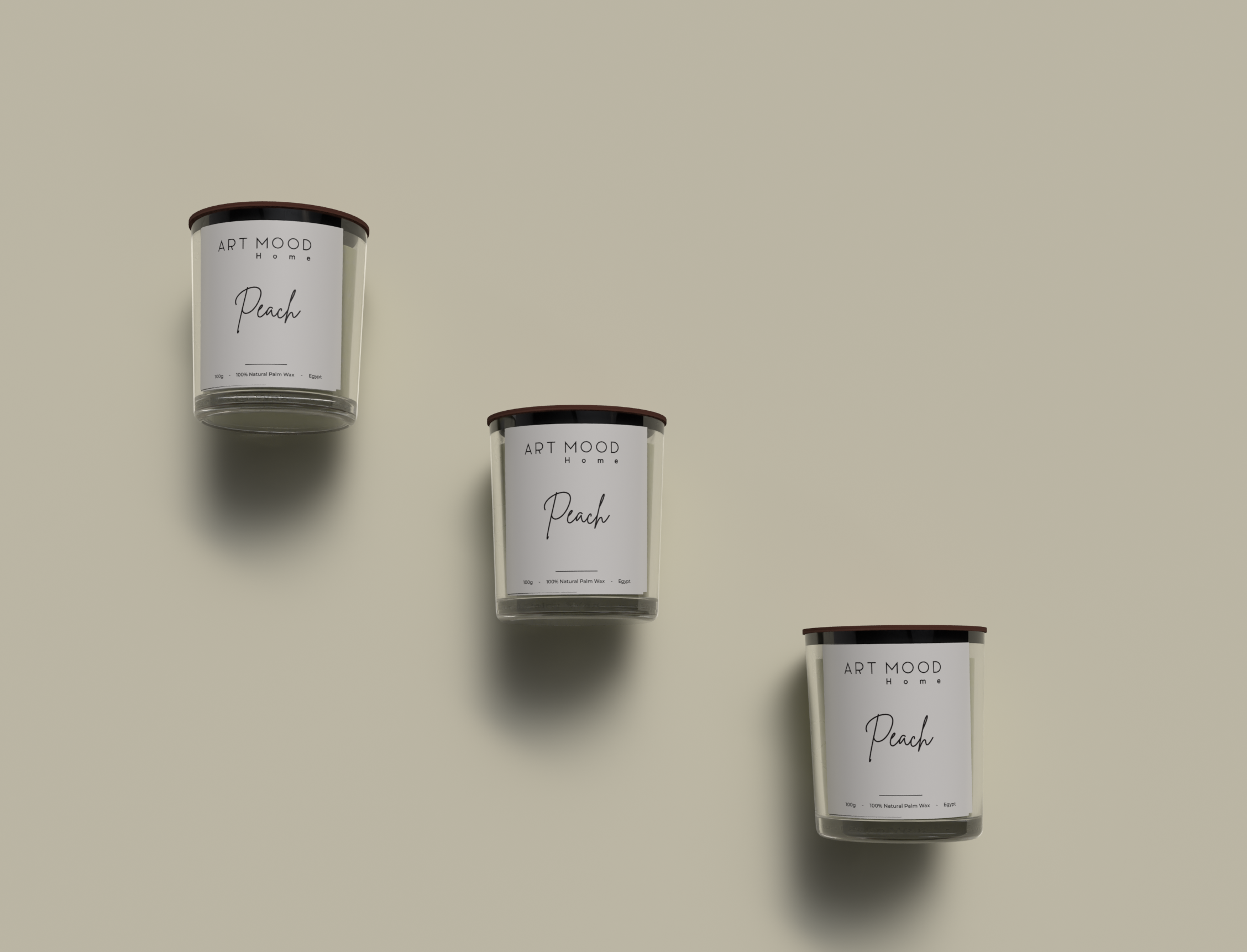 Peach Scented Candle - Glass Container 100g