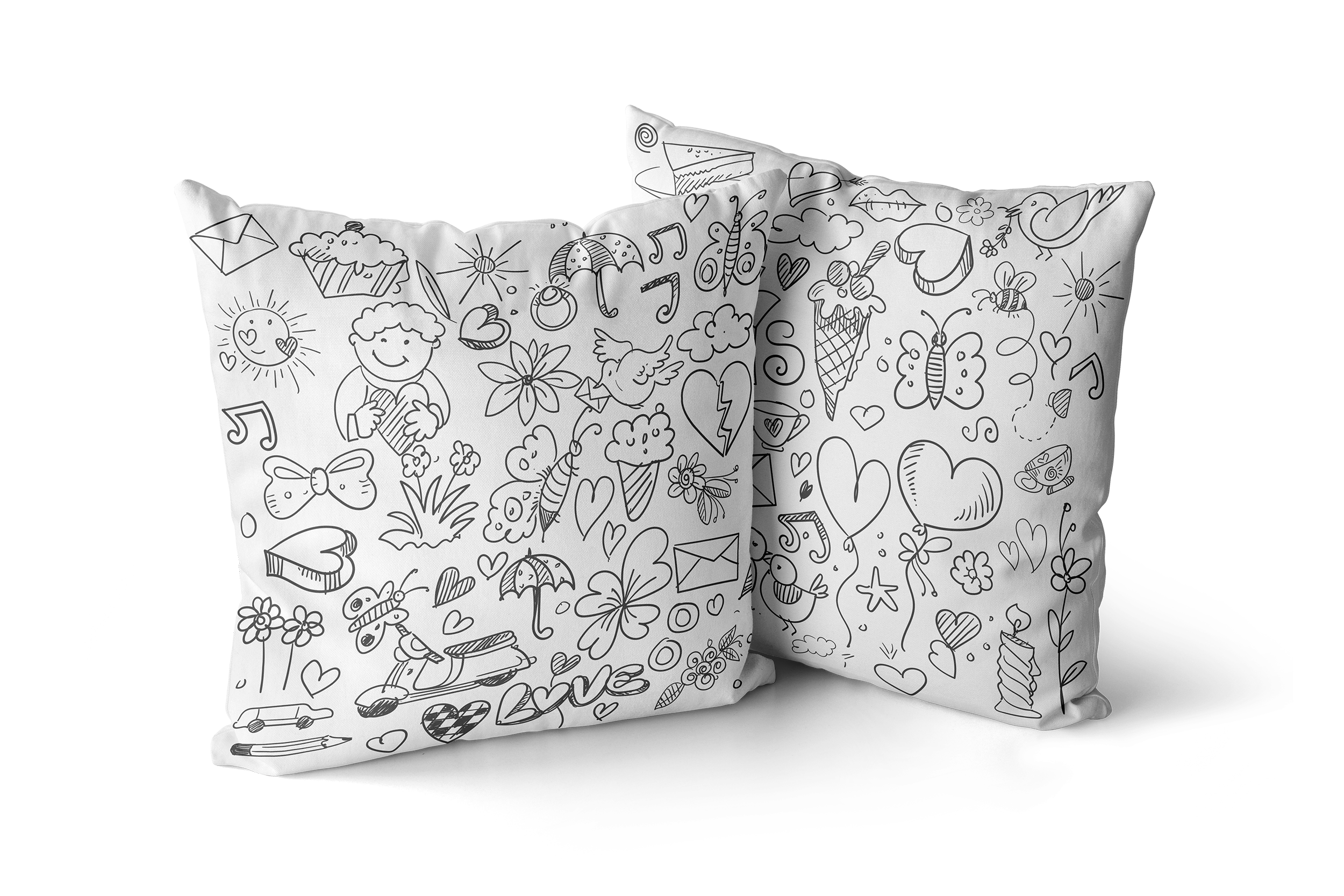 Coloring Cushion - Doddle Design