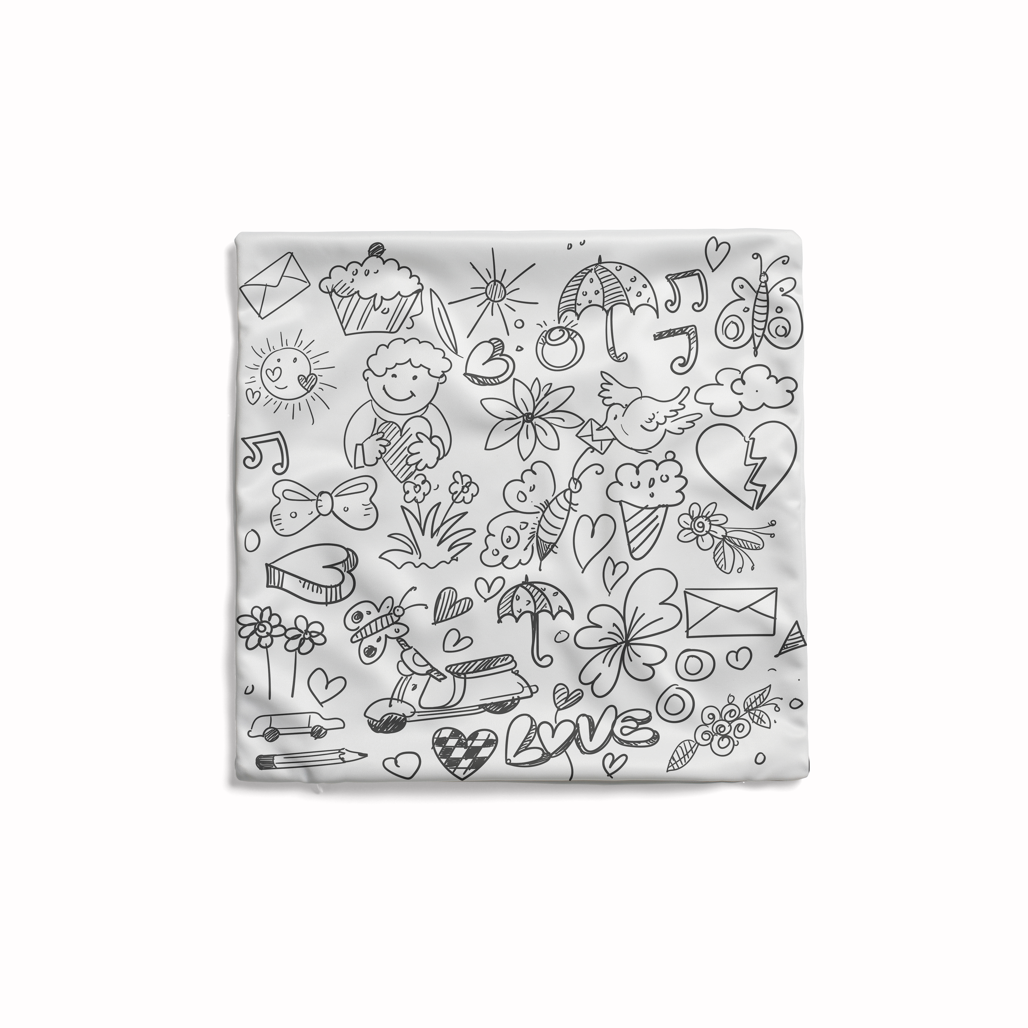 Coloring Cushion - Doddle Design