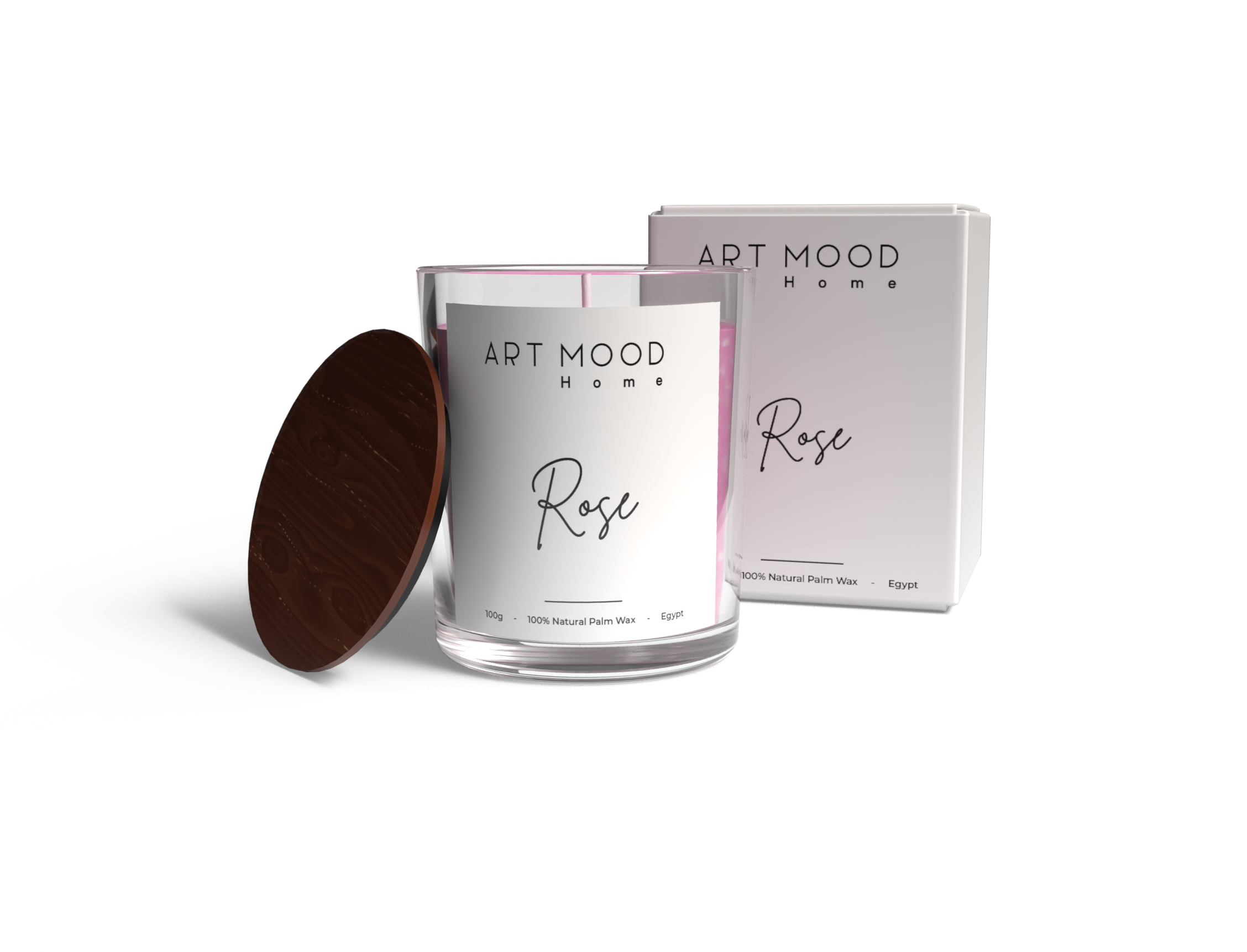 Rose Scented Candle - Glass Container 100g