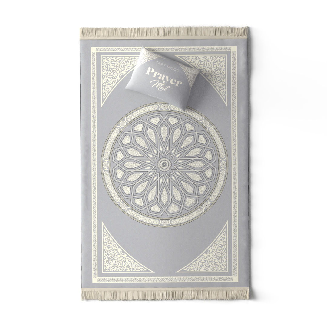Prayer Mat AL-Qubba Grey - Velvet