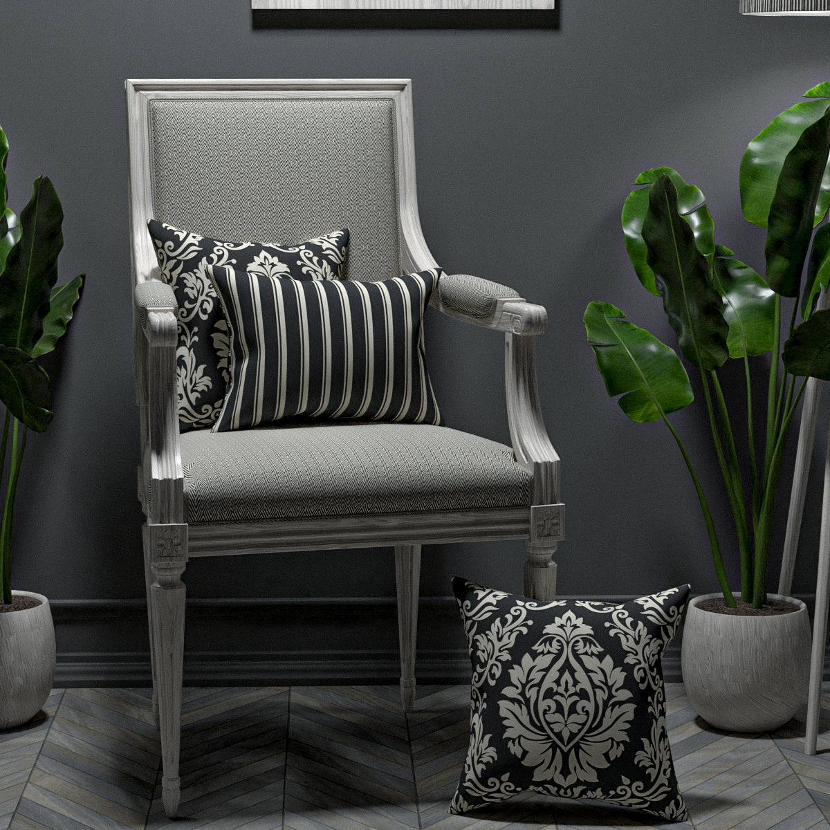 طقم وسائد - سوفيا رمادي