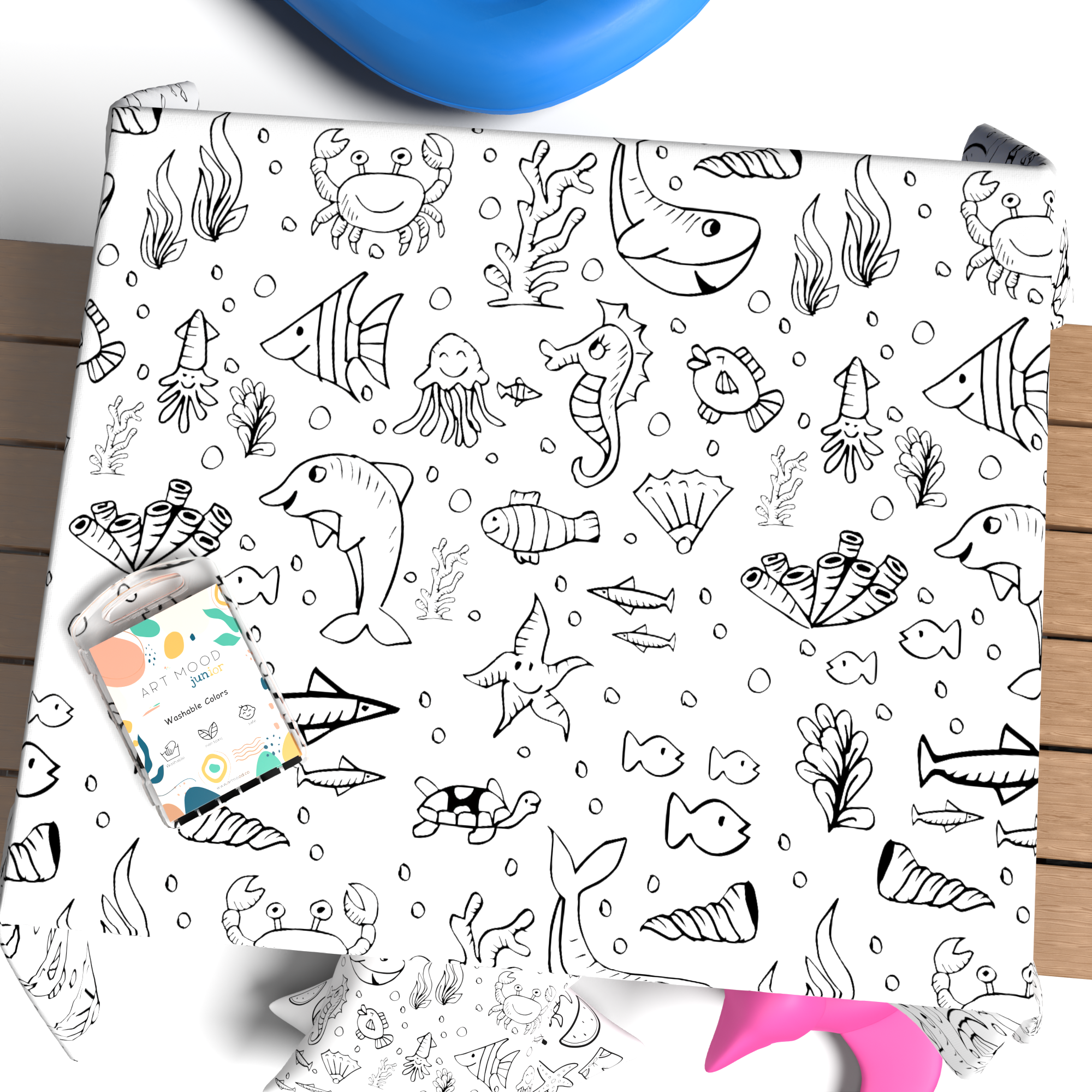 Coloring Tablecloth - Fish Design