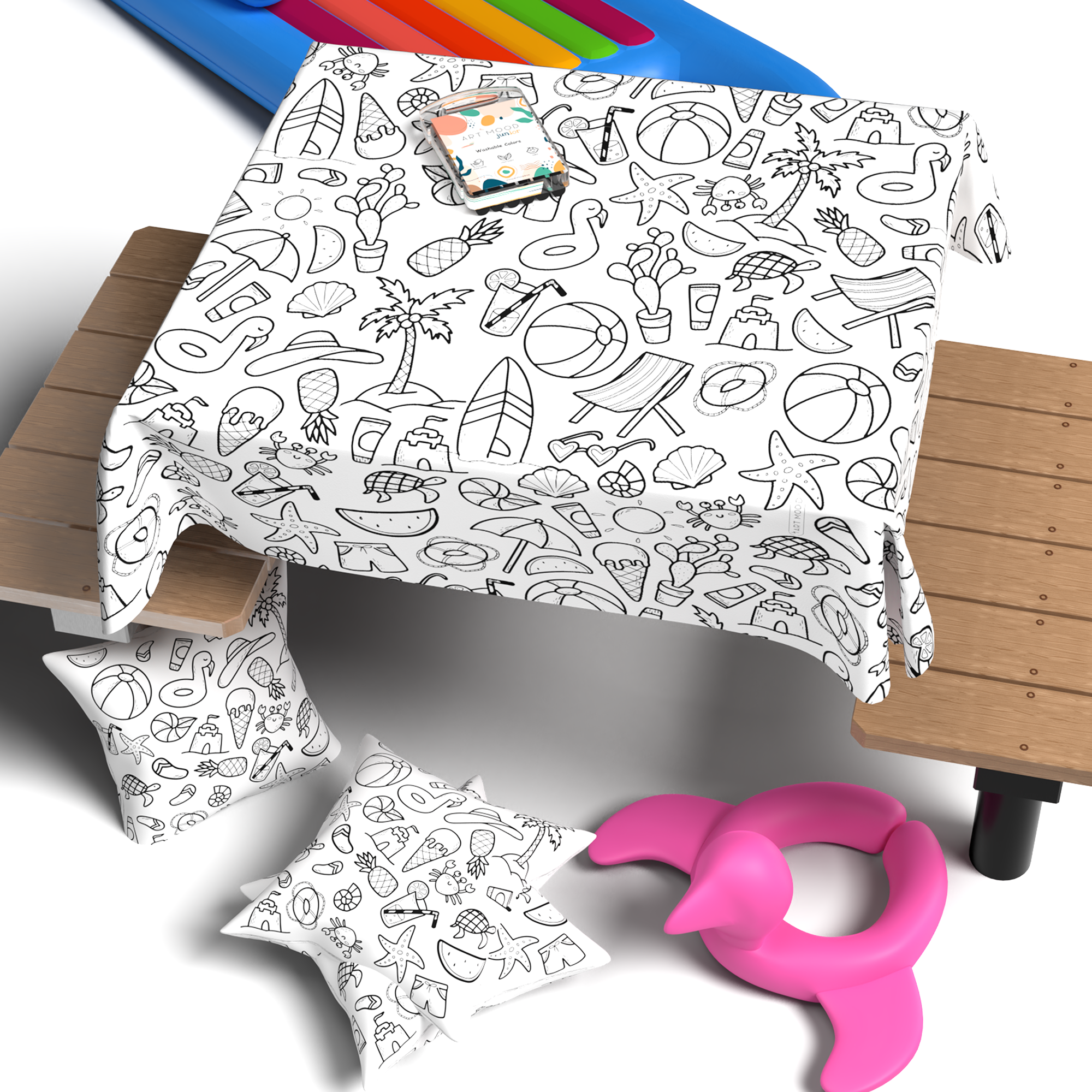 Coloring Tablecloth - Beach Design