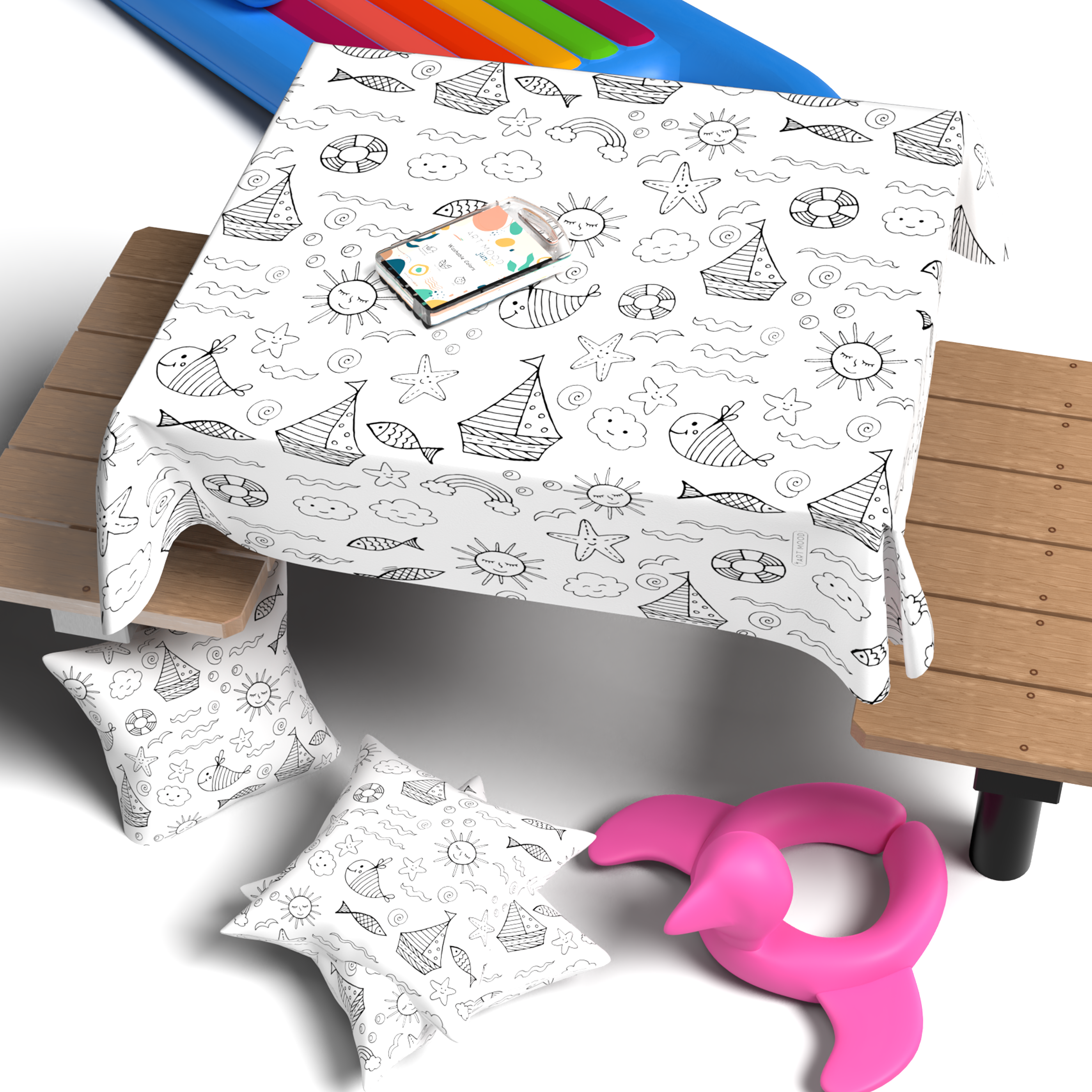 Coloring Tablecloth - Boats Design