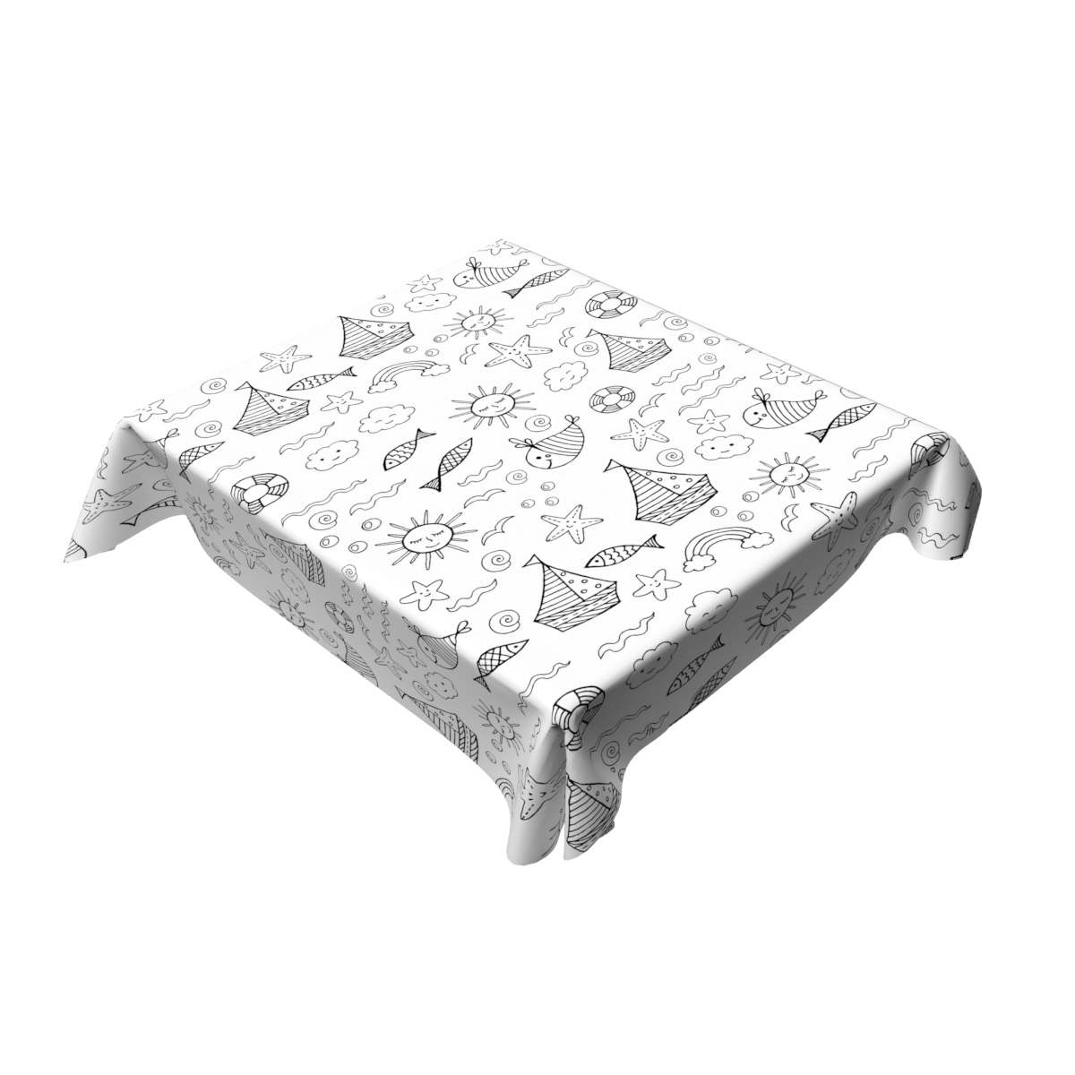 Coloring Tablecloth - Boats Design