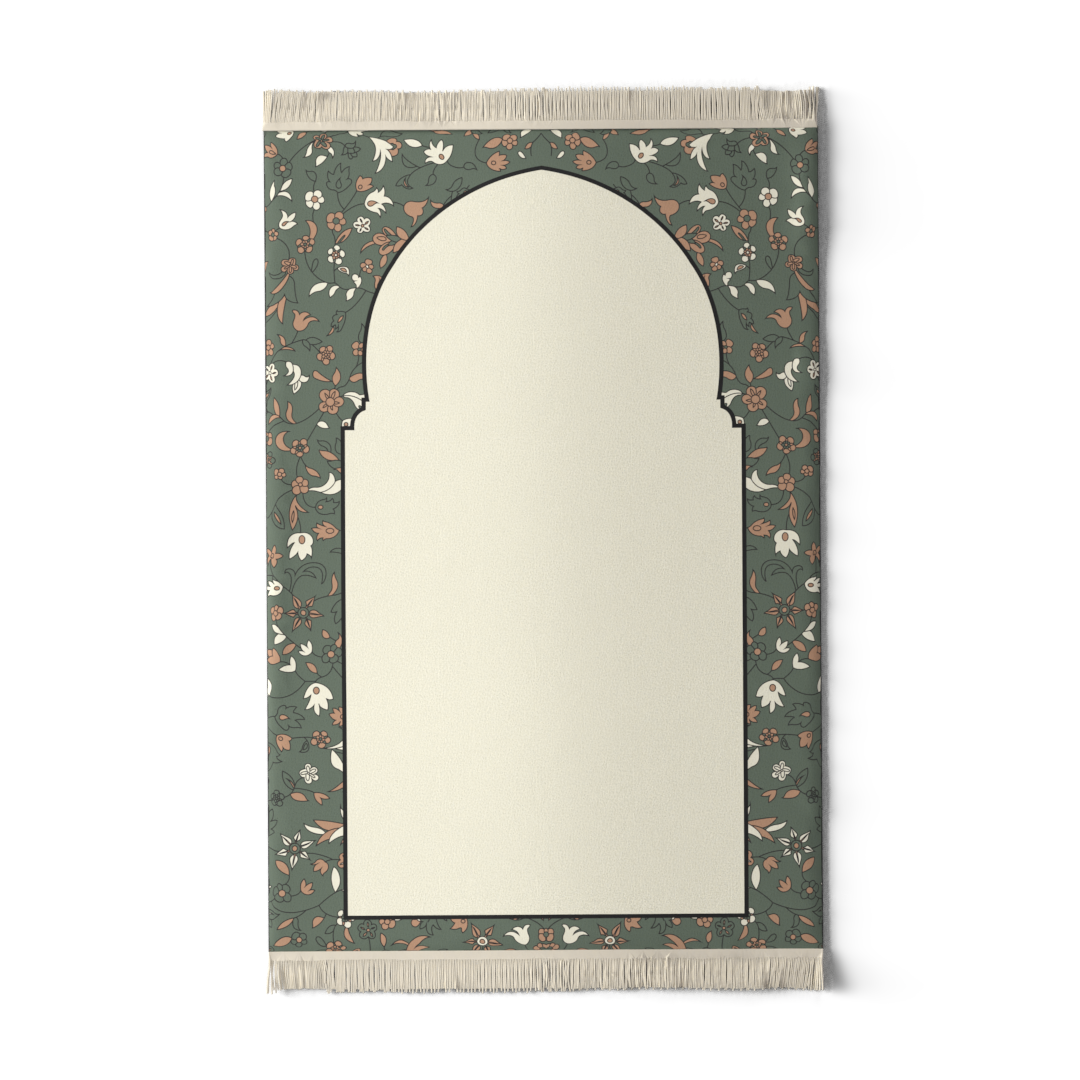 Prayer Mat AL-Rawda Olive - Velvet