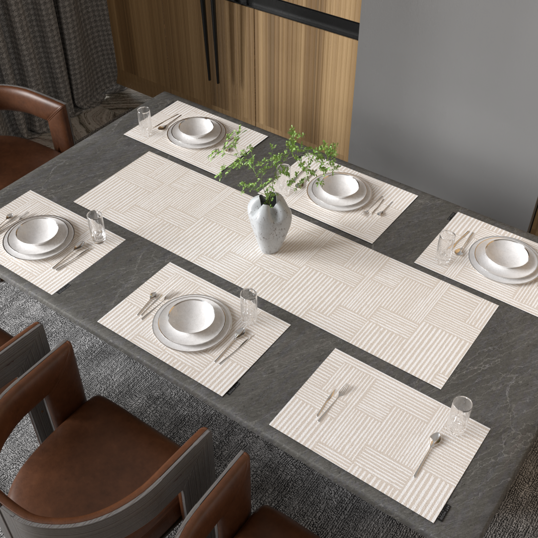 Ensemble de sets de table et chemin de table Hazel 01