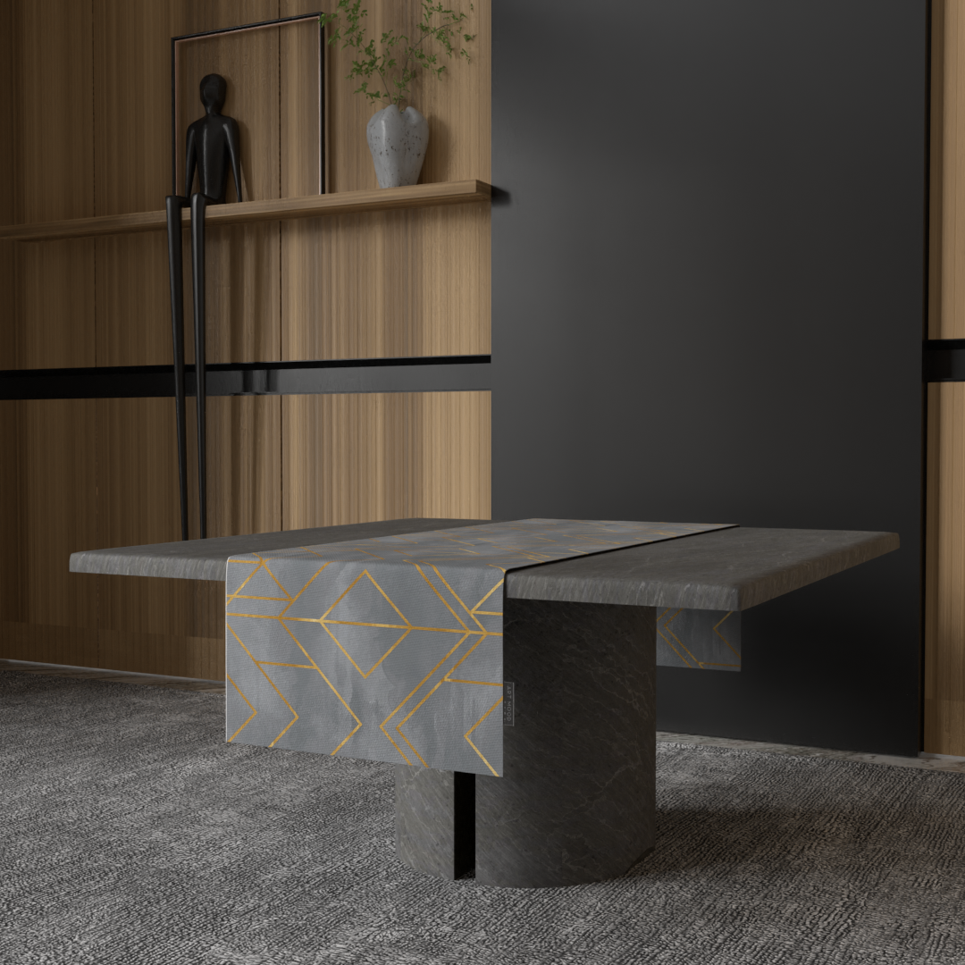 Tapis de passage gris doré