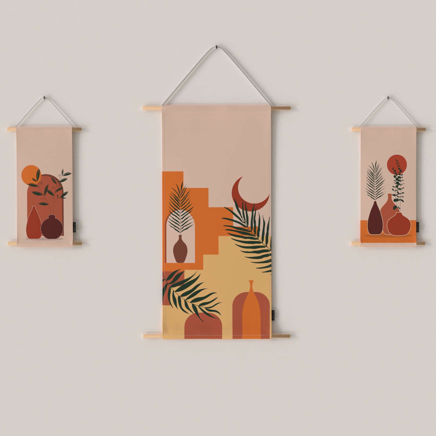 Oia Fabric Posters Set