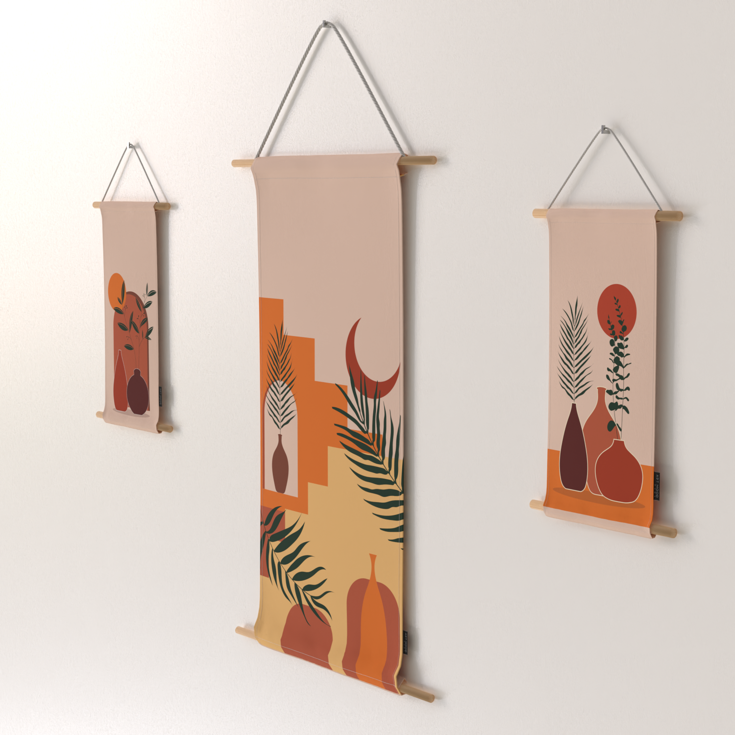 Ensemble d'affiches en tissu Oia