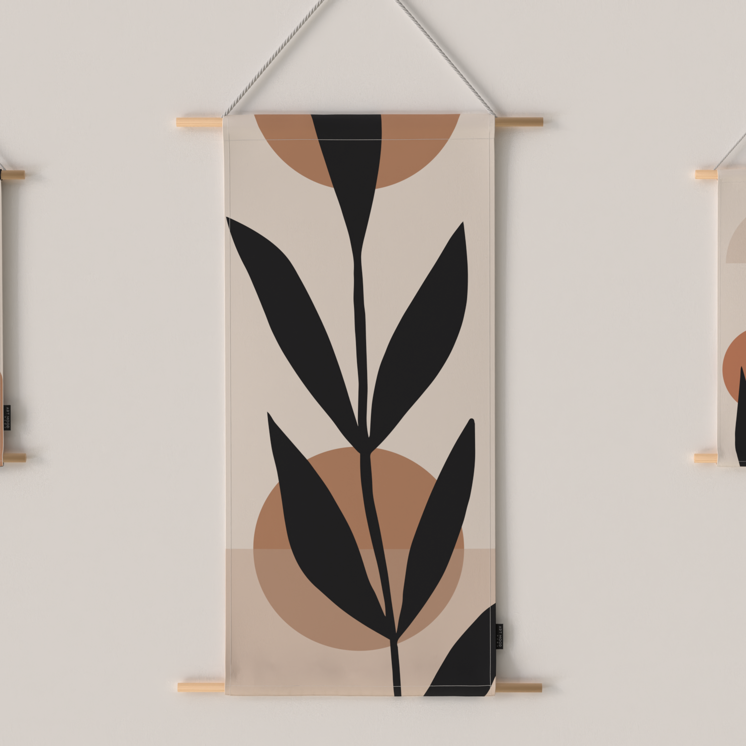 Ensemble d'affiches en tissu à feuilles noires