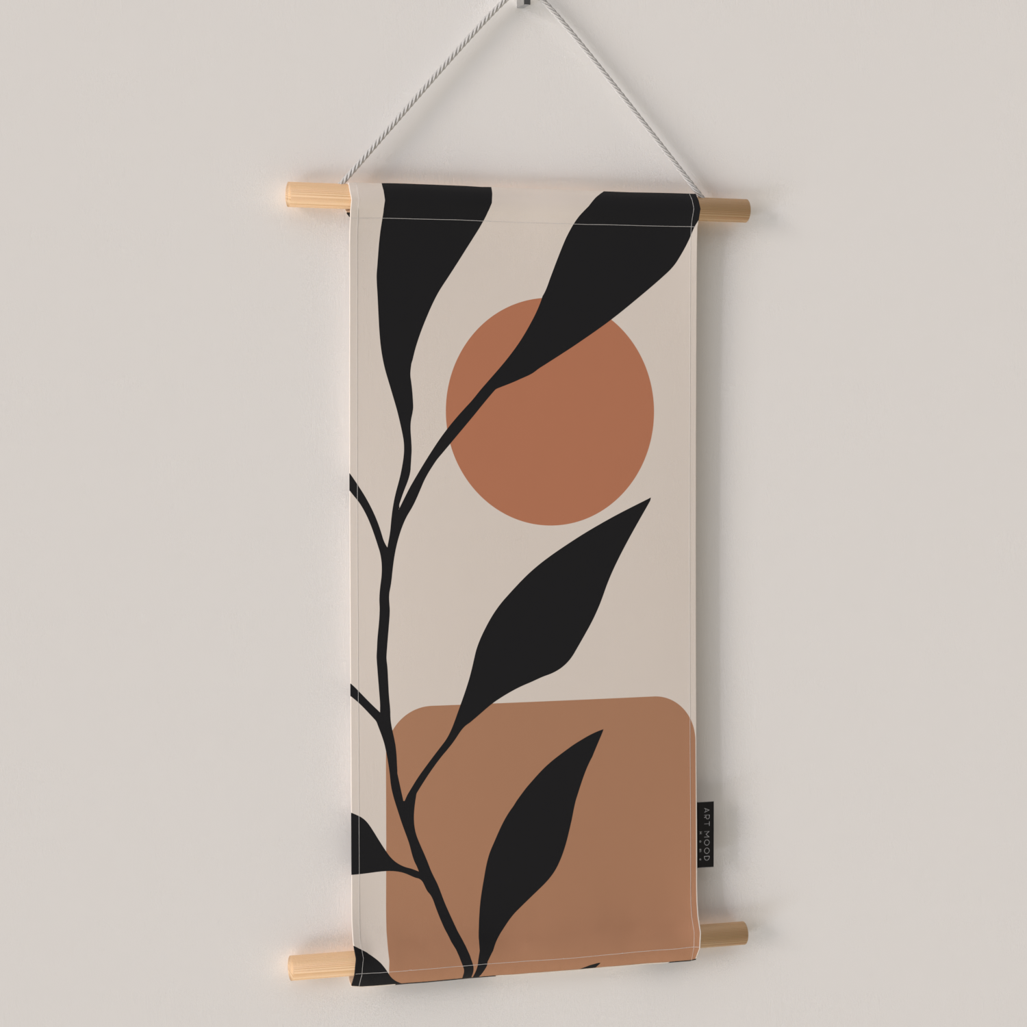 Ensemble d'affiches en tissu à feuilles noires