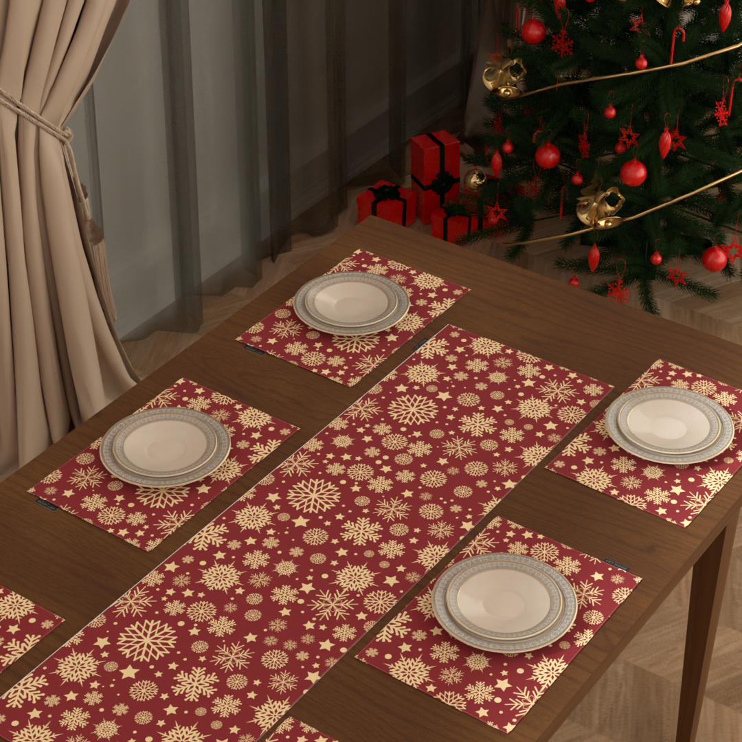 Christmas 5 Placemats & Runner Set