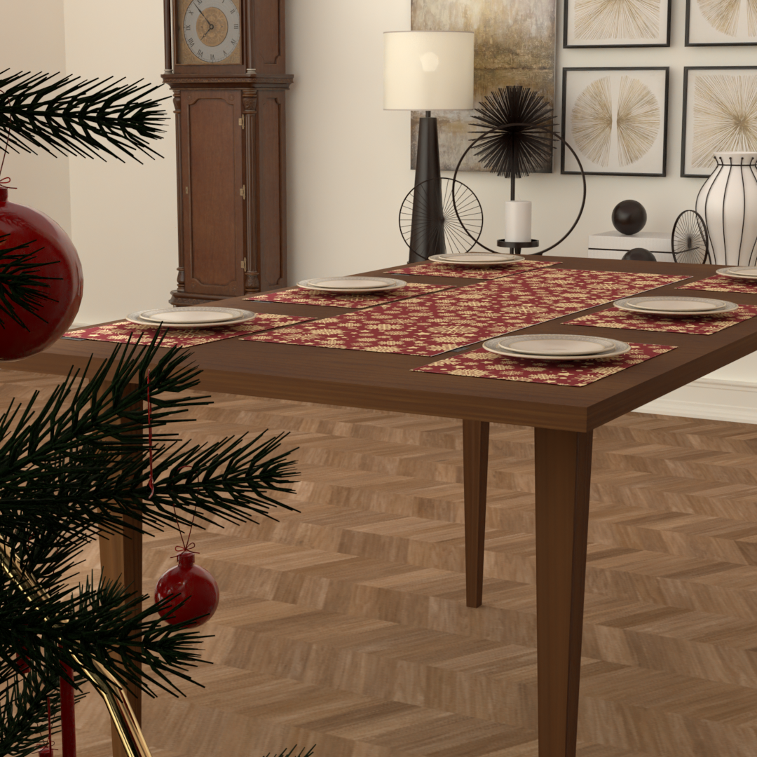 Christmas 5 Placemats & Runner Set