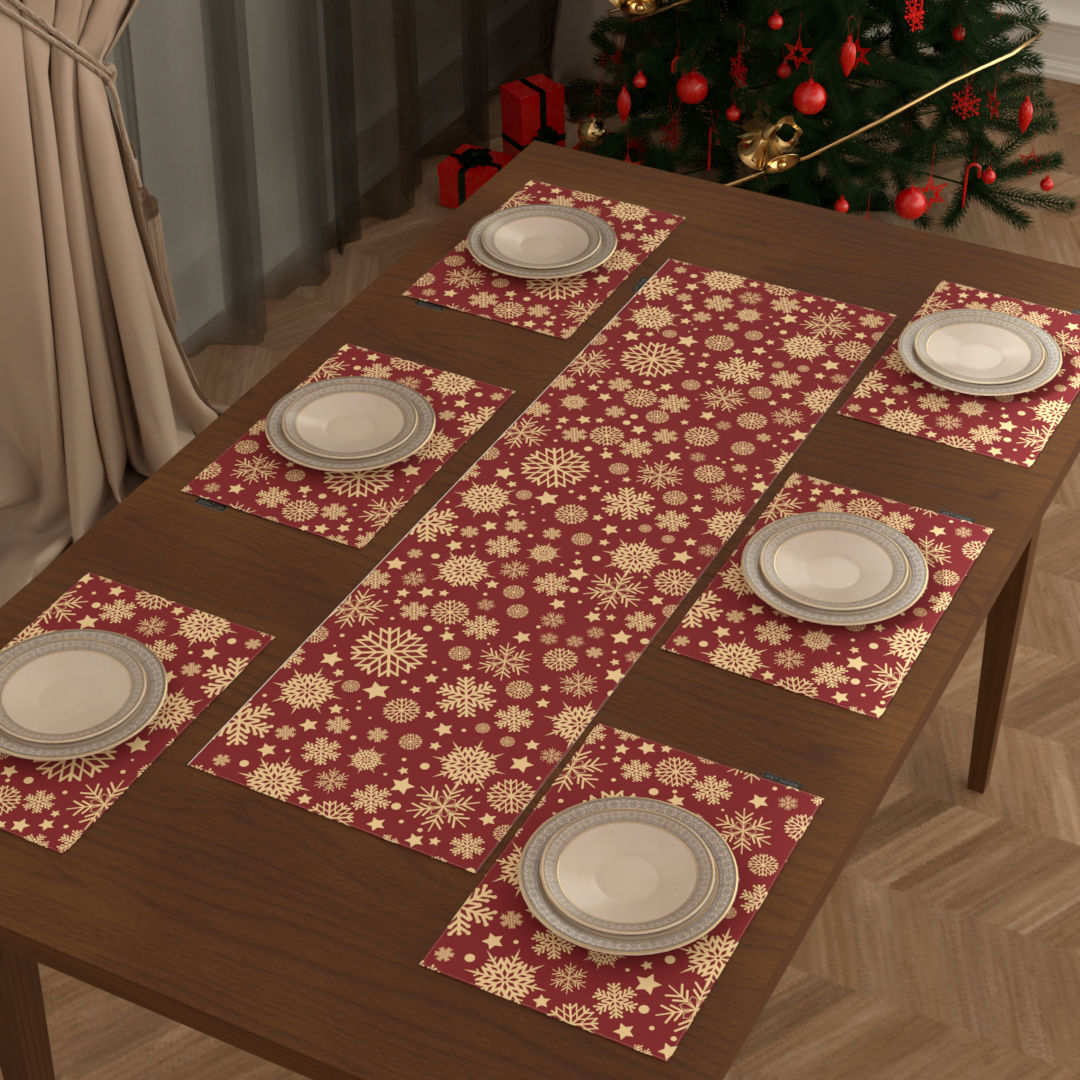 Christmas 5 Placemats & Runner Set