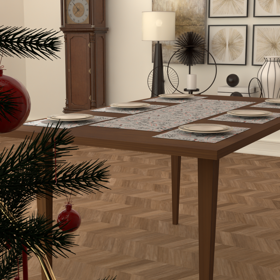 Christmas 8 Placemats & Runner Set