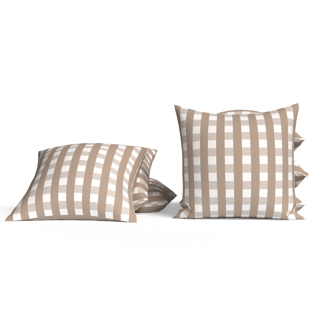 Beige Plaid Cushion 4.2
