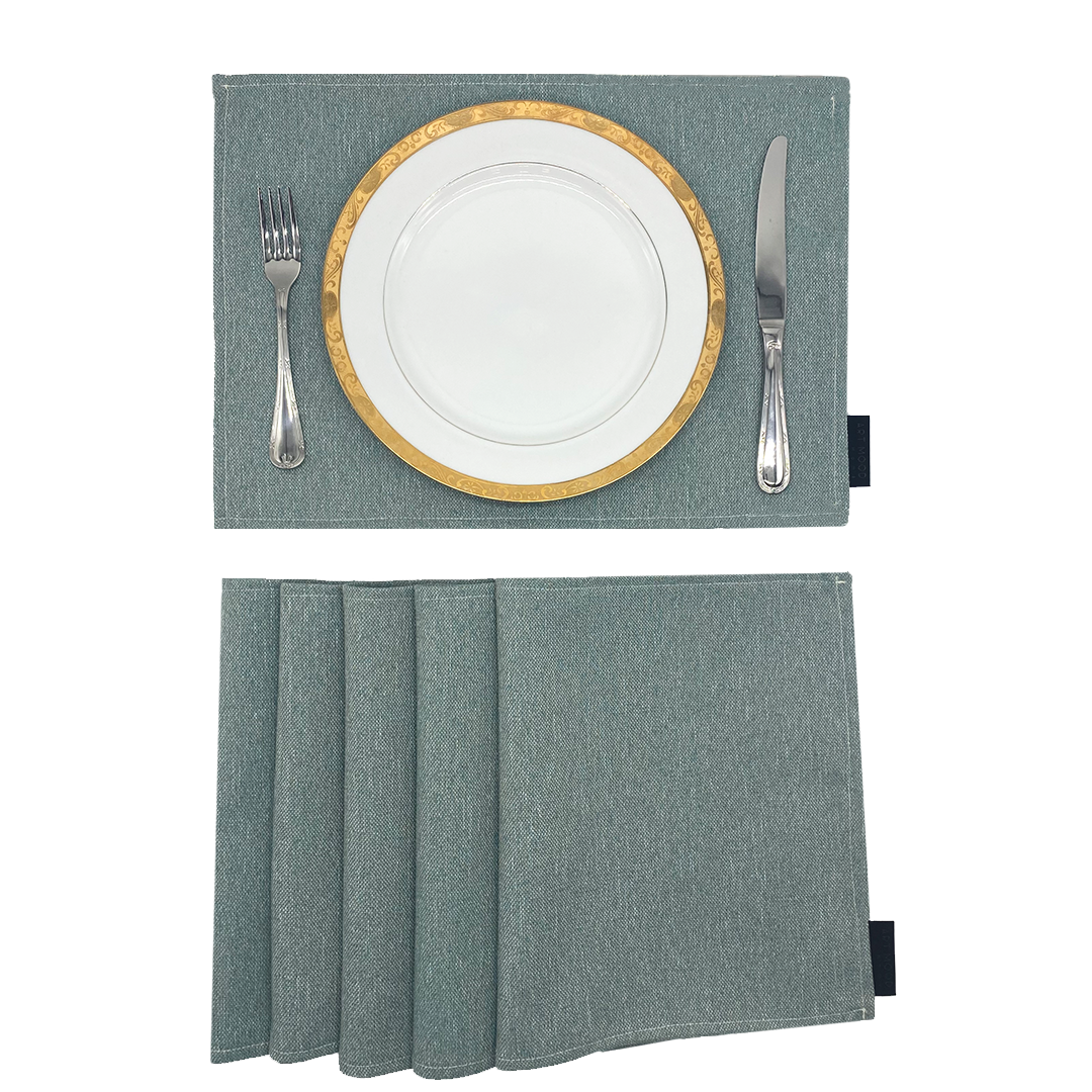 Linen Placemats & Runner Set - Mint Green