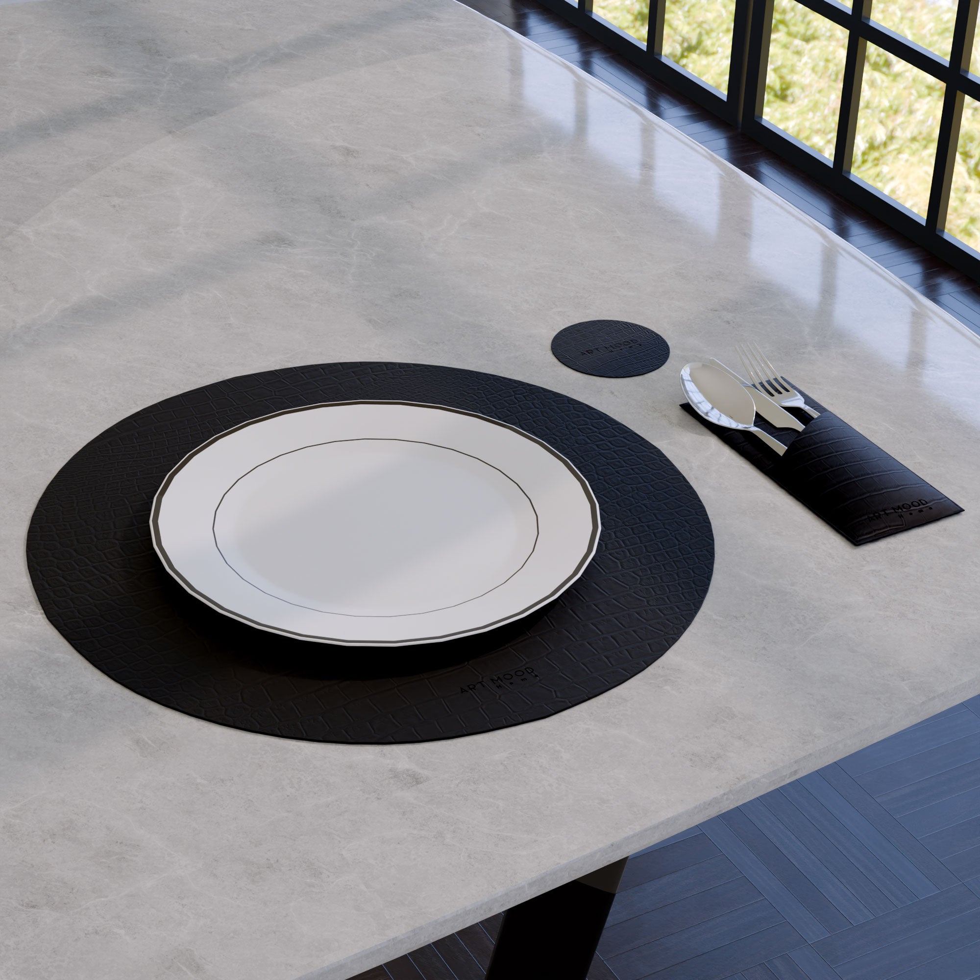 Sets de table et porte-couvercles en cuir - Havan