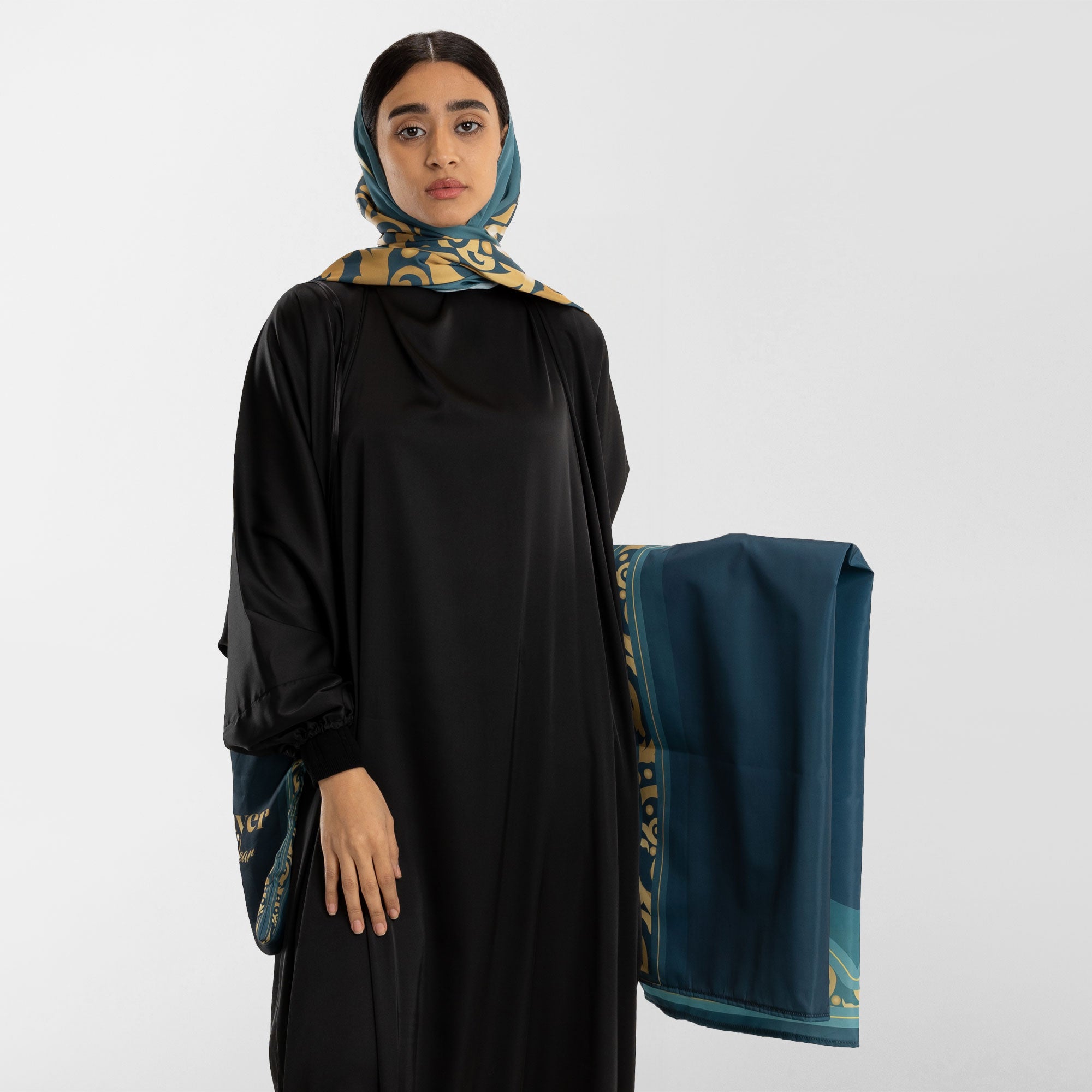 Prayer Wear - Isdal AL-HEDAYA TEAL & GOLD