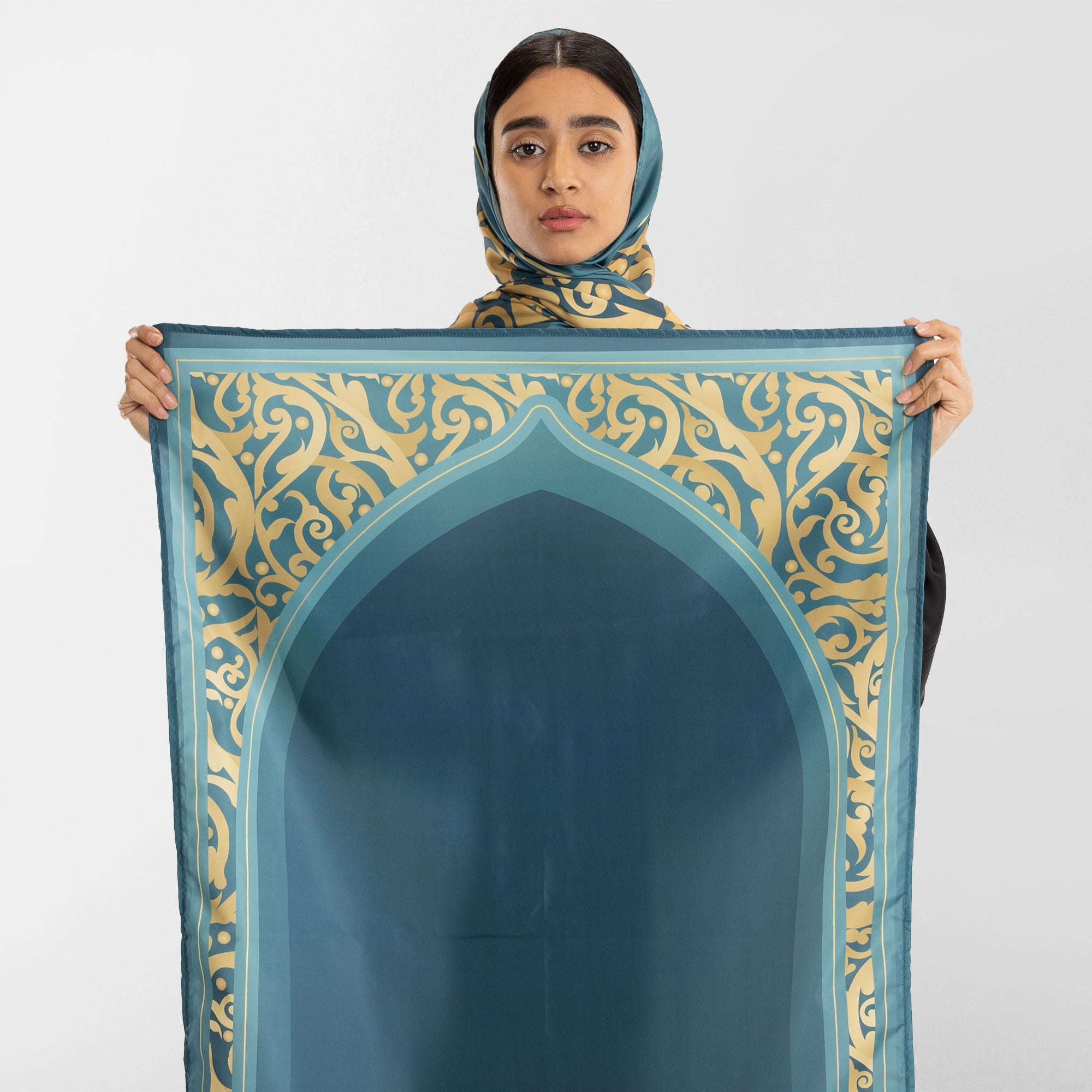 Prayer Wear - Isdal AL-HEDAYA TEAL & GOLD