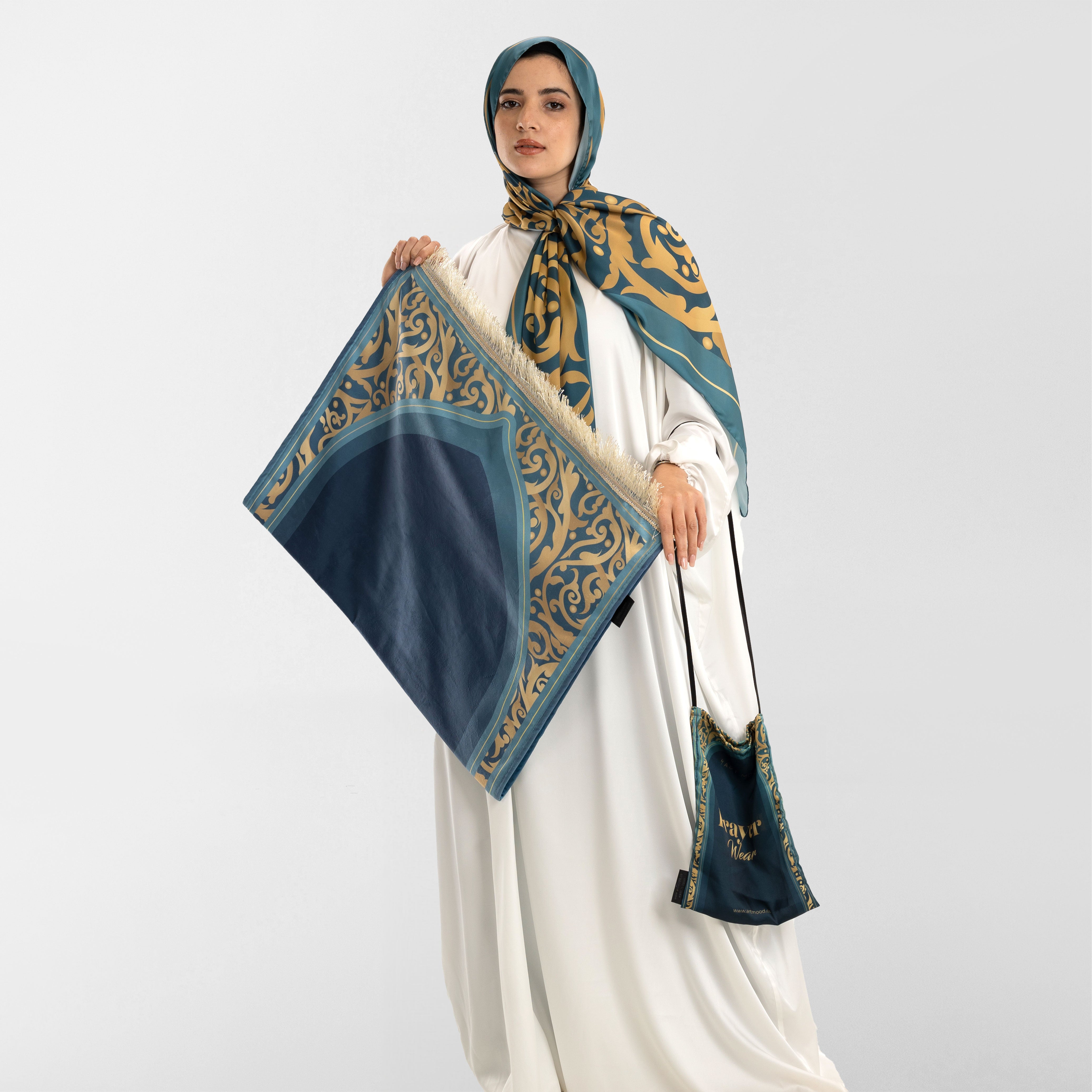 Prayer Wear - Isdal AL-HEDAYA TEAL & GOLD