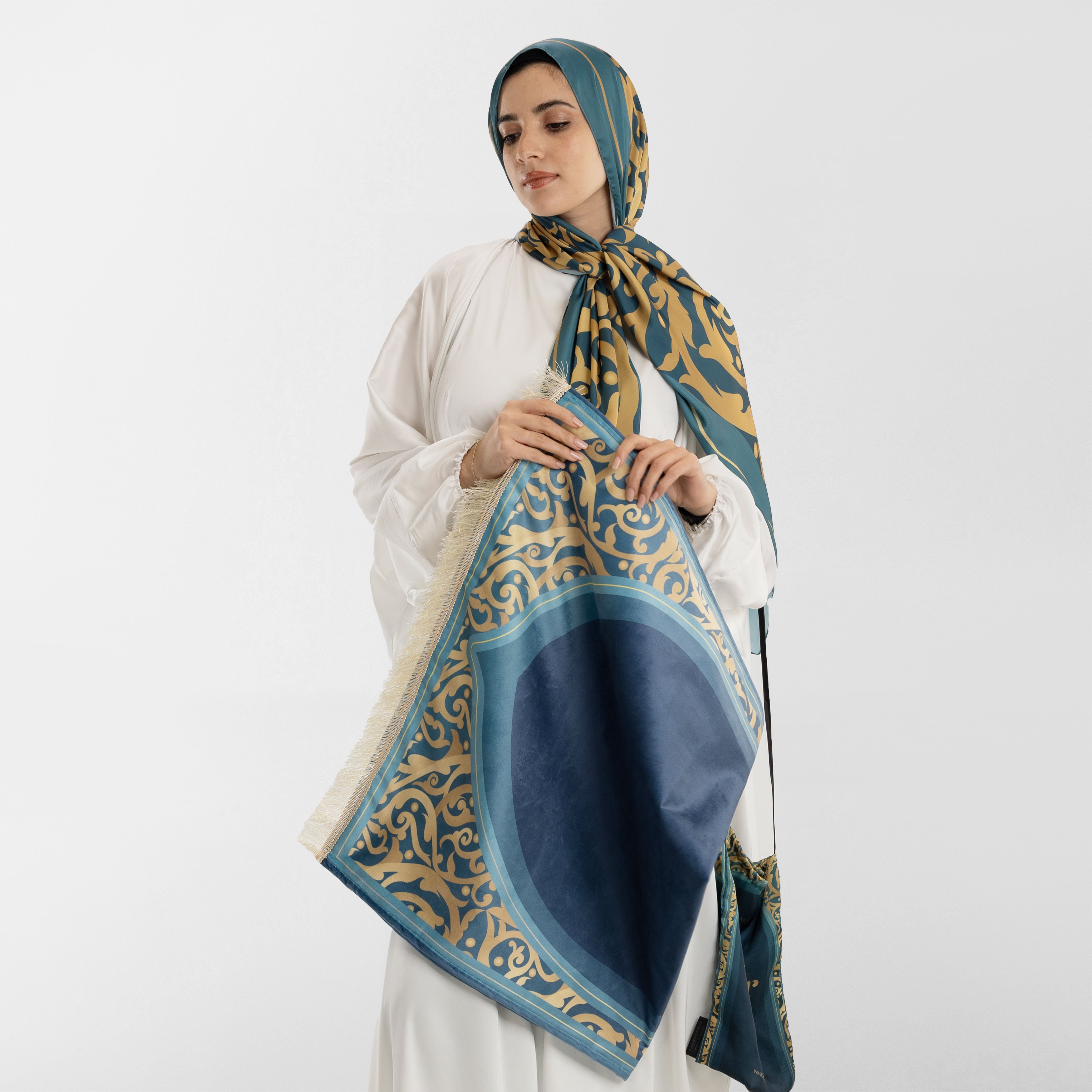 Prayer Wear - Isdal AL-HEDAYA TEAL & GOLD