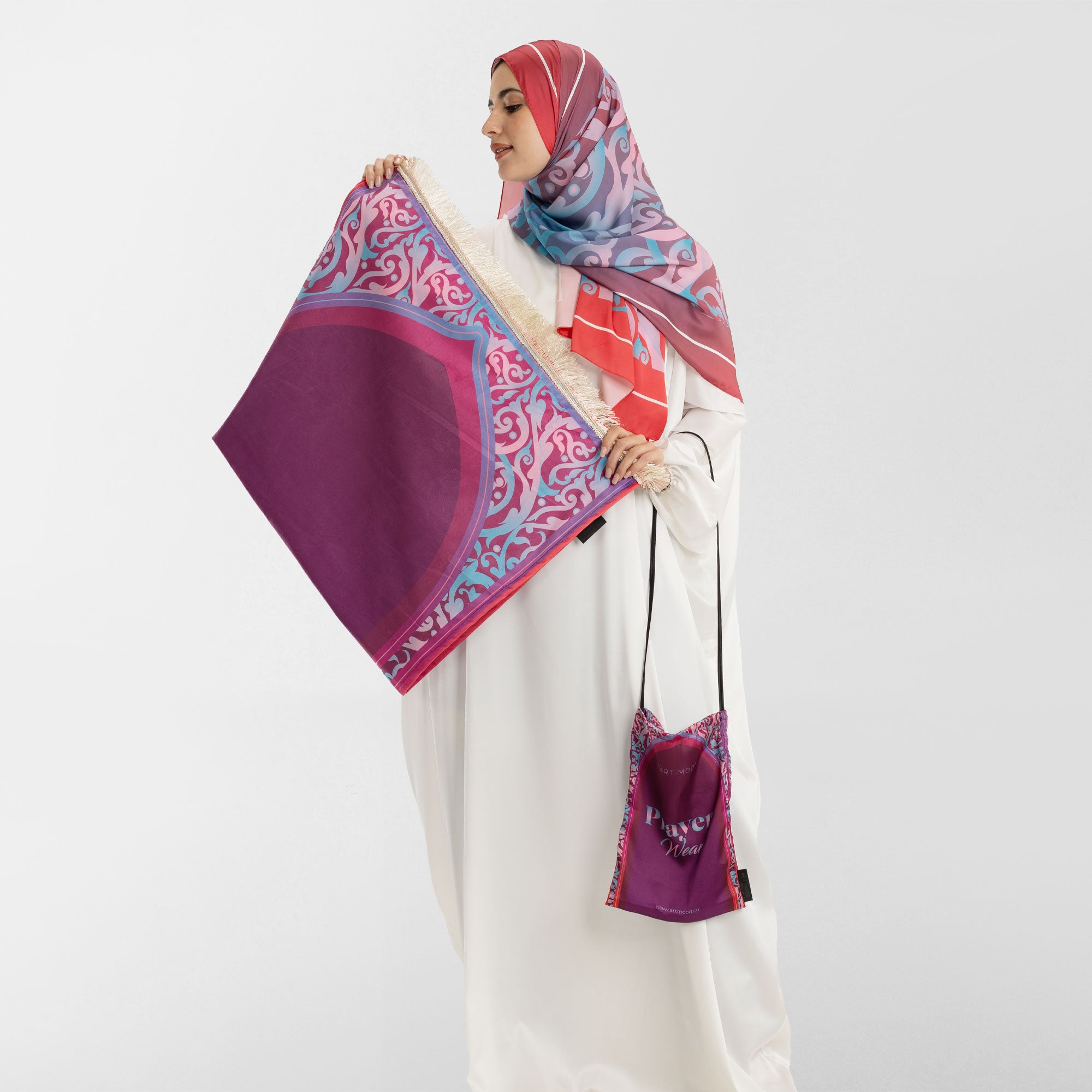 Prayer Wear - Isdal AL-HEDAYA FUCHSIA & TURQUOISE