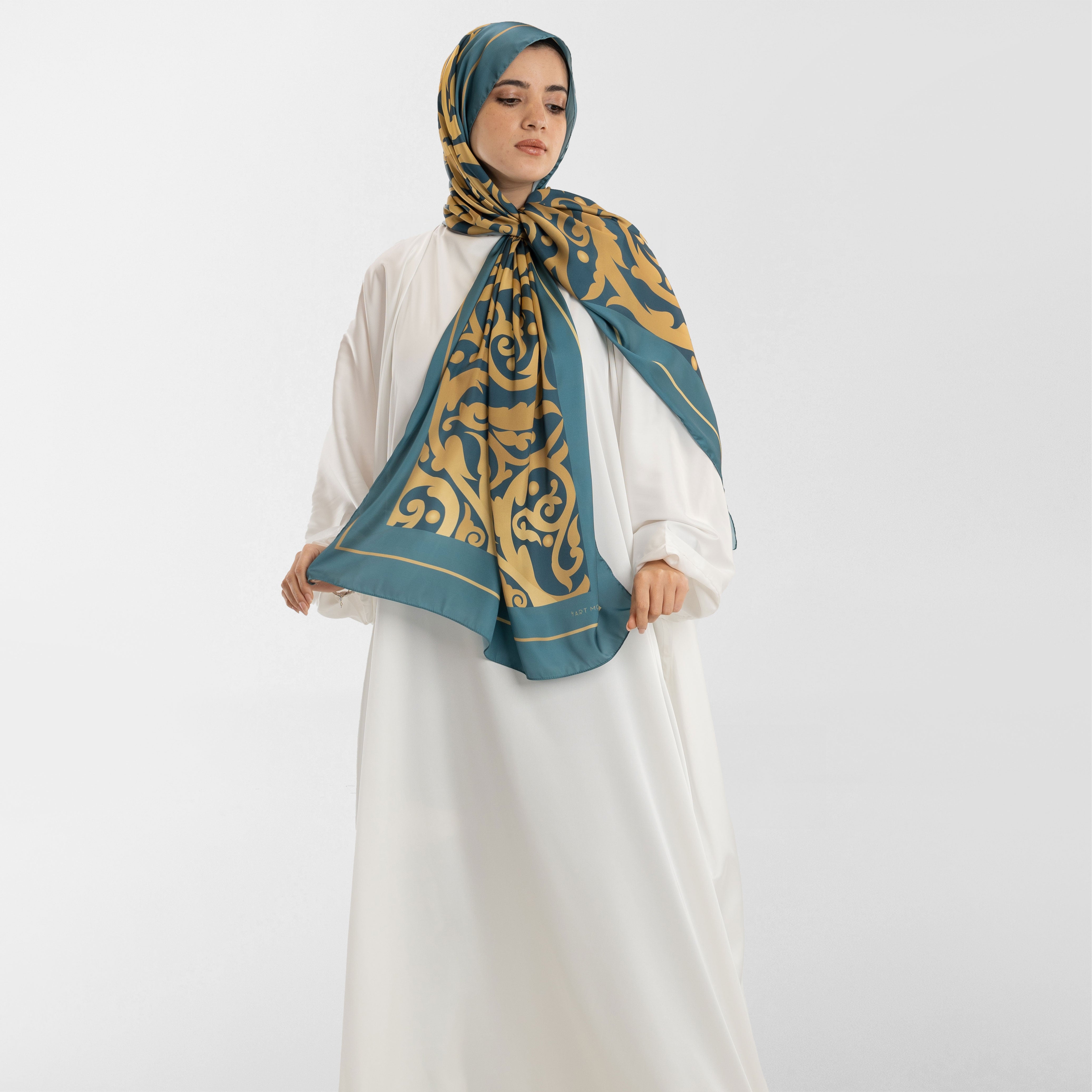 Prayer Wear - Isdal AL-HEDAYA TEAL & GOLD