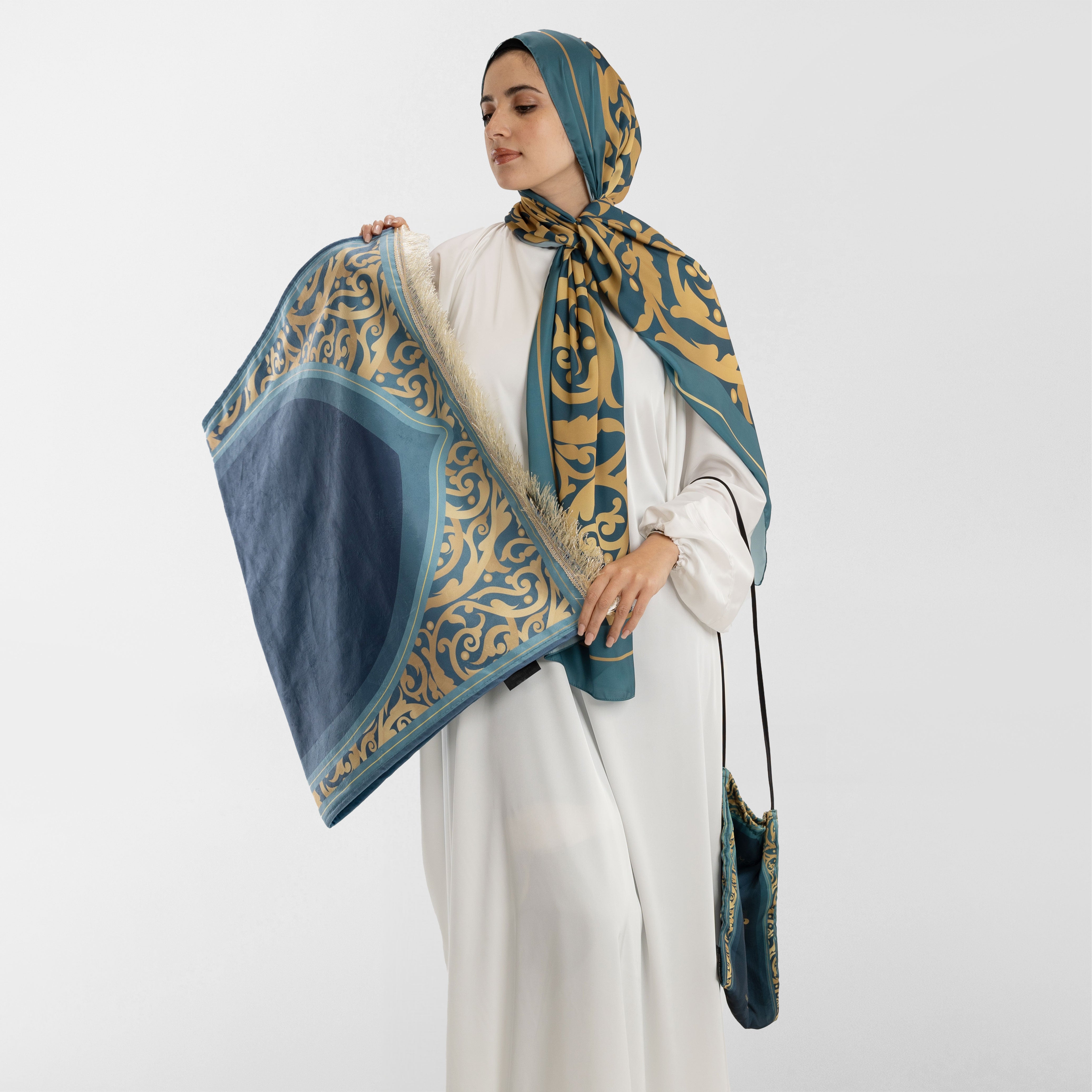 Prayer Wear - Isdal AL-HEDAYA TEAL & GOLD