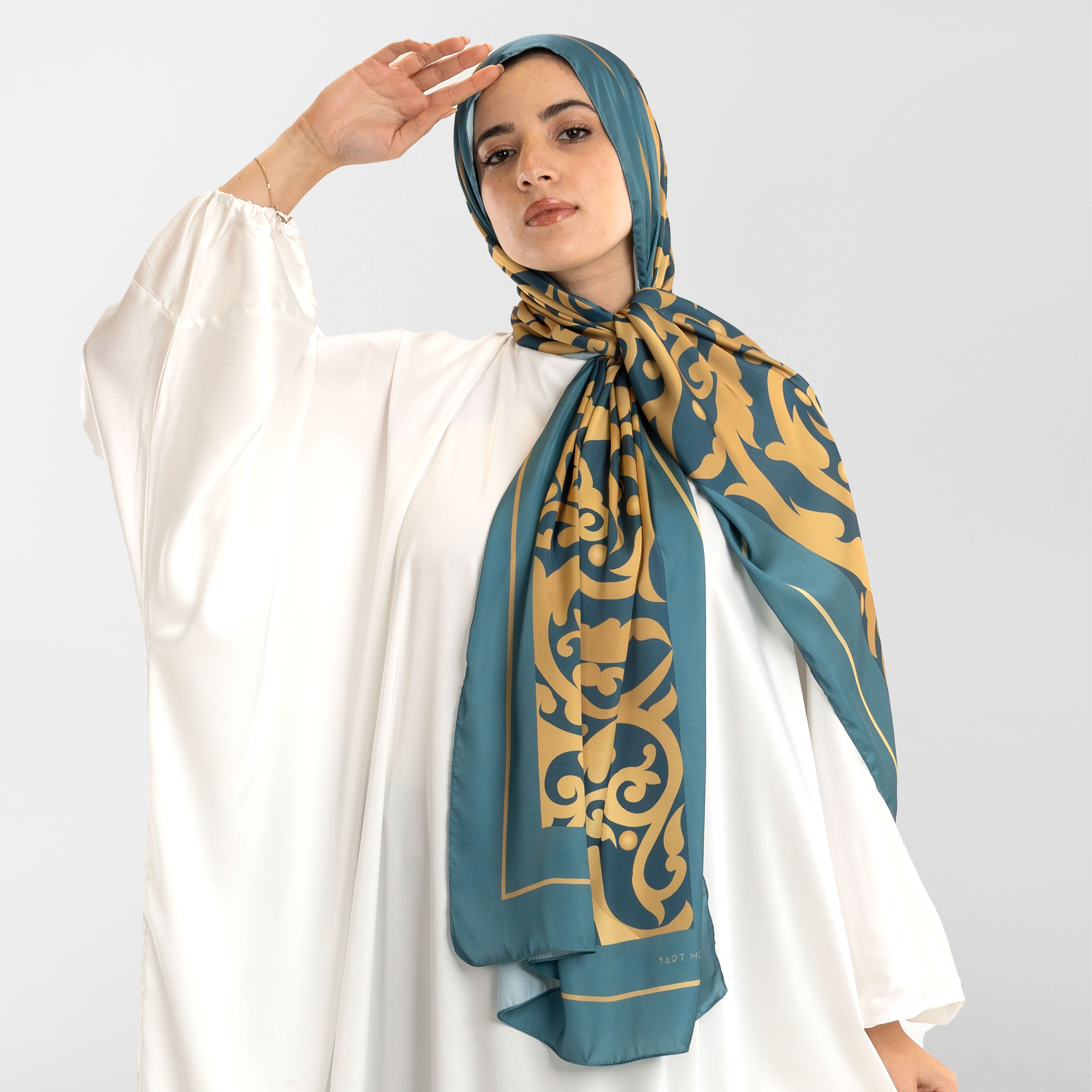 Prayer Wear - Isdal AL-HEDAYA TEAL & GOLD