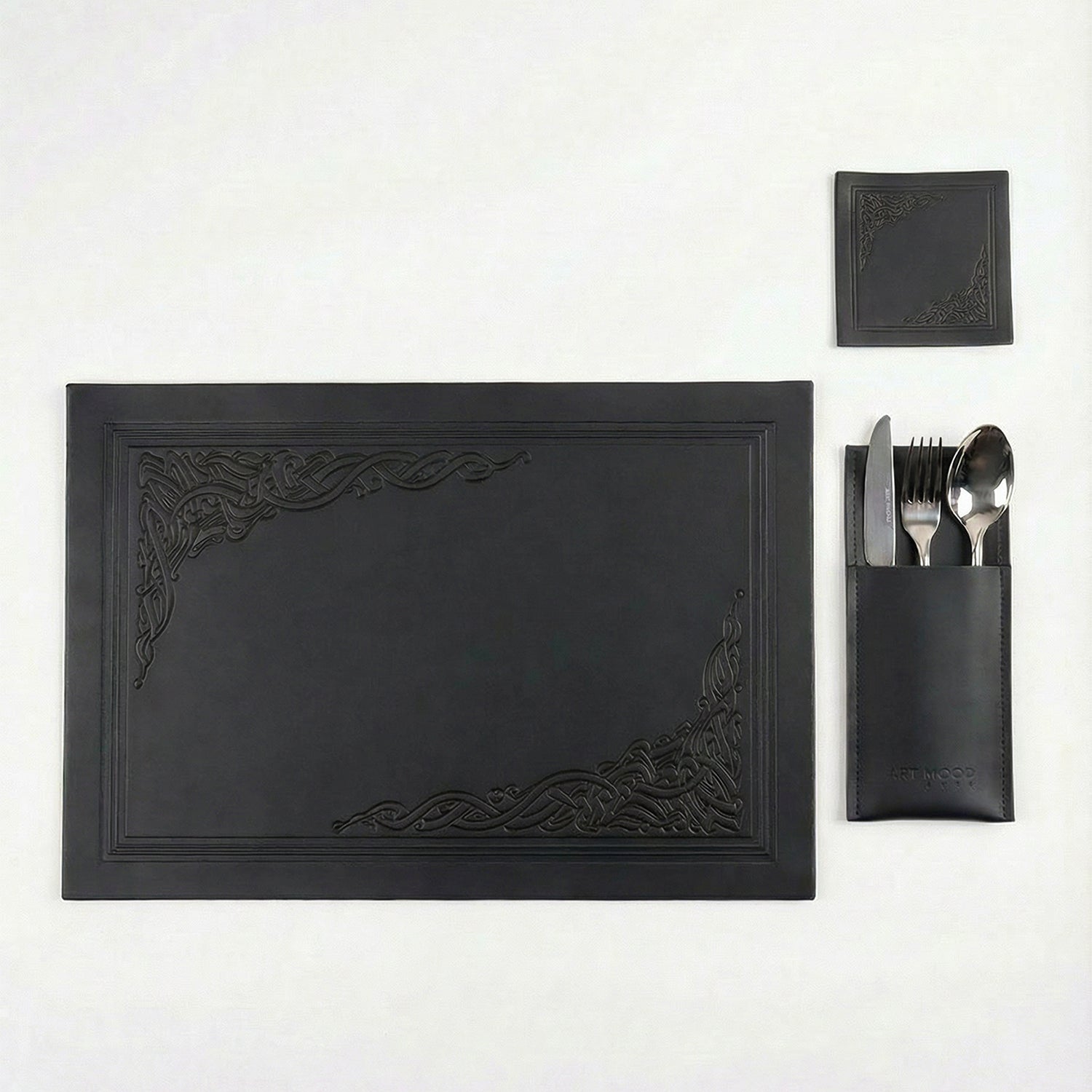 Luma Leather Placemats, Cover holders & Coasters