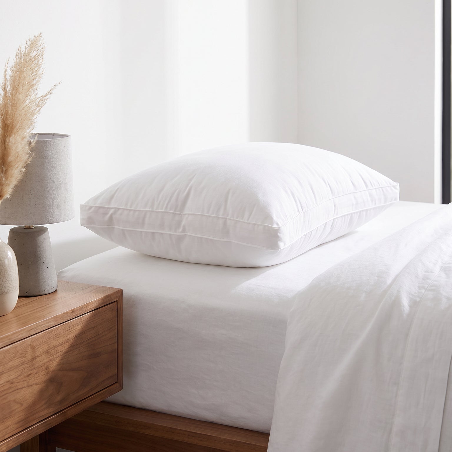 Hotel Feather-Like Filling Microfiber Pillow - Cotton Cover