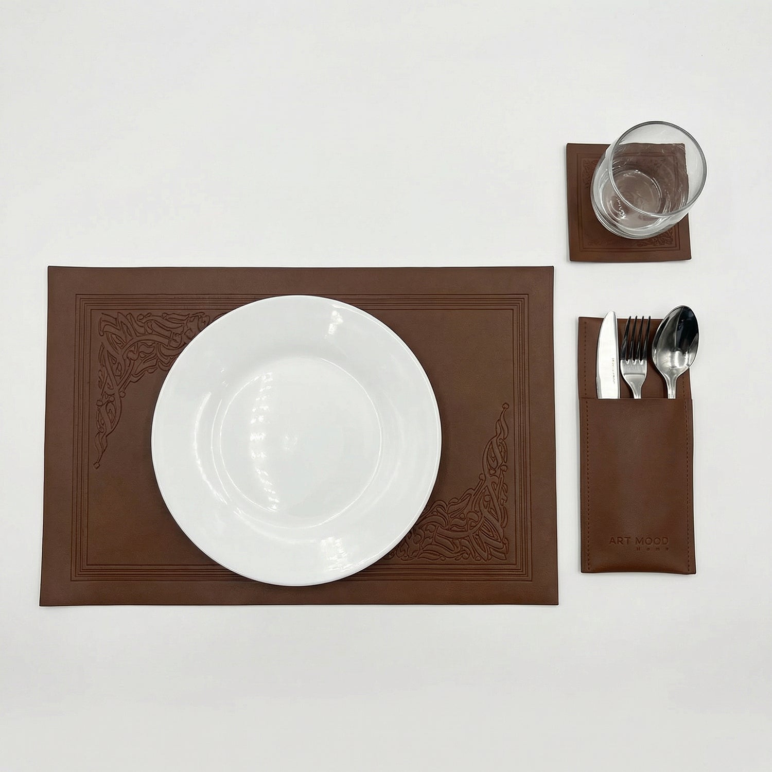 Luma Leather Placemats, Cover holders & Coasters