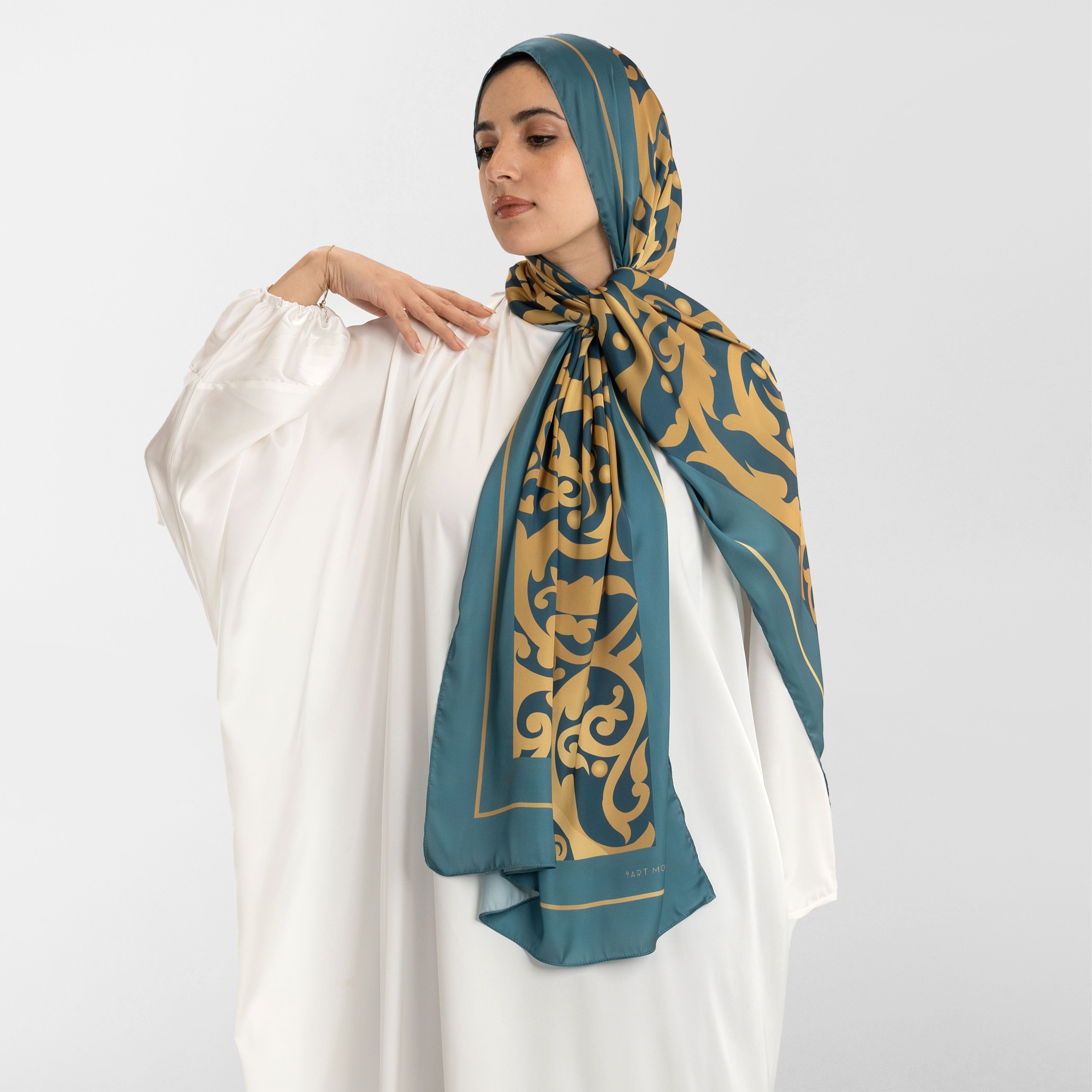 Prayer Wear - Isdal AL-HEDAYA TEAL & GOLD