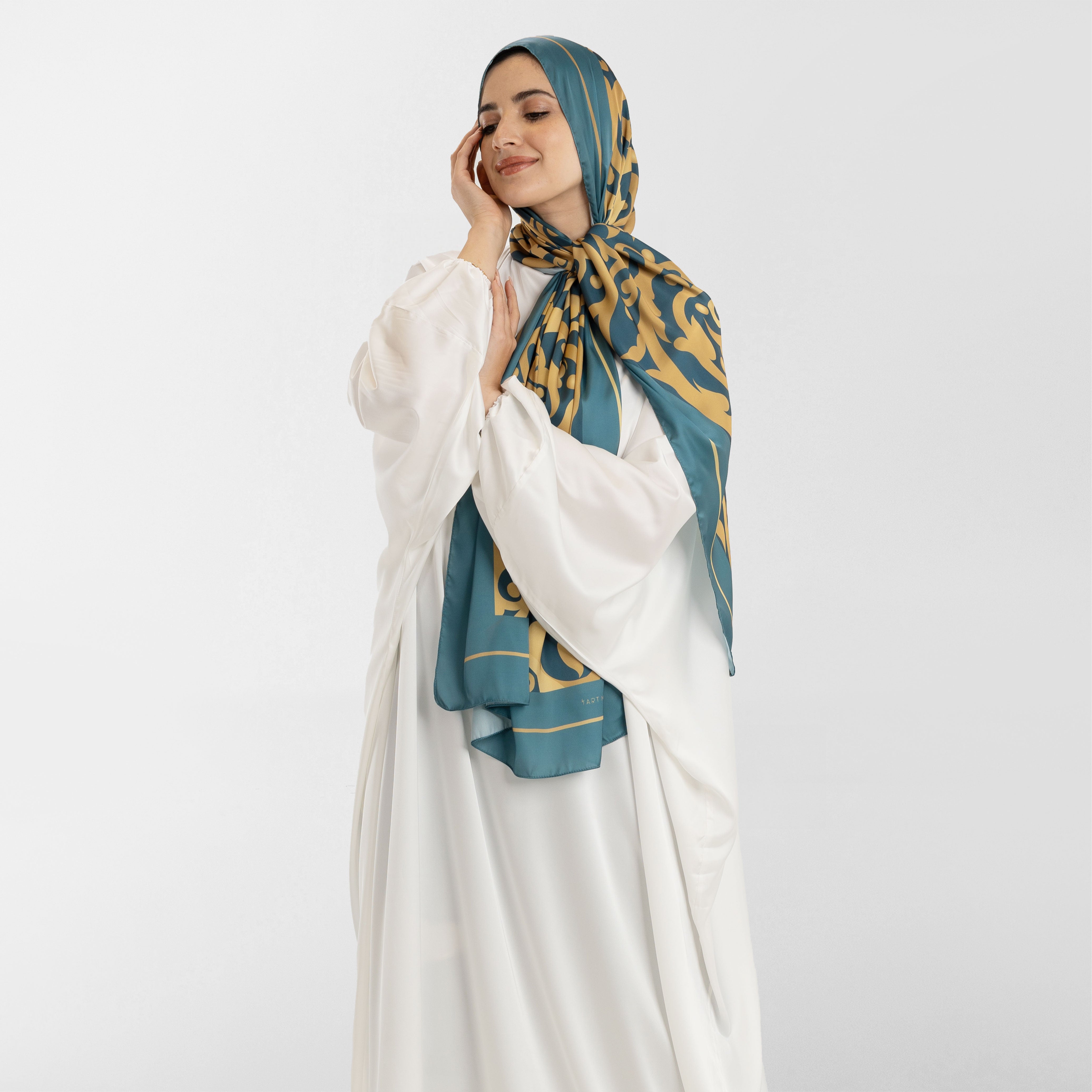 Prayer Wear - Isdal AL-HEDAYA TEAL & GOLD