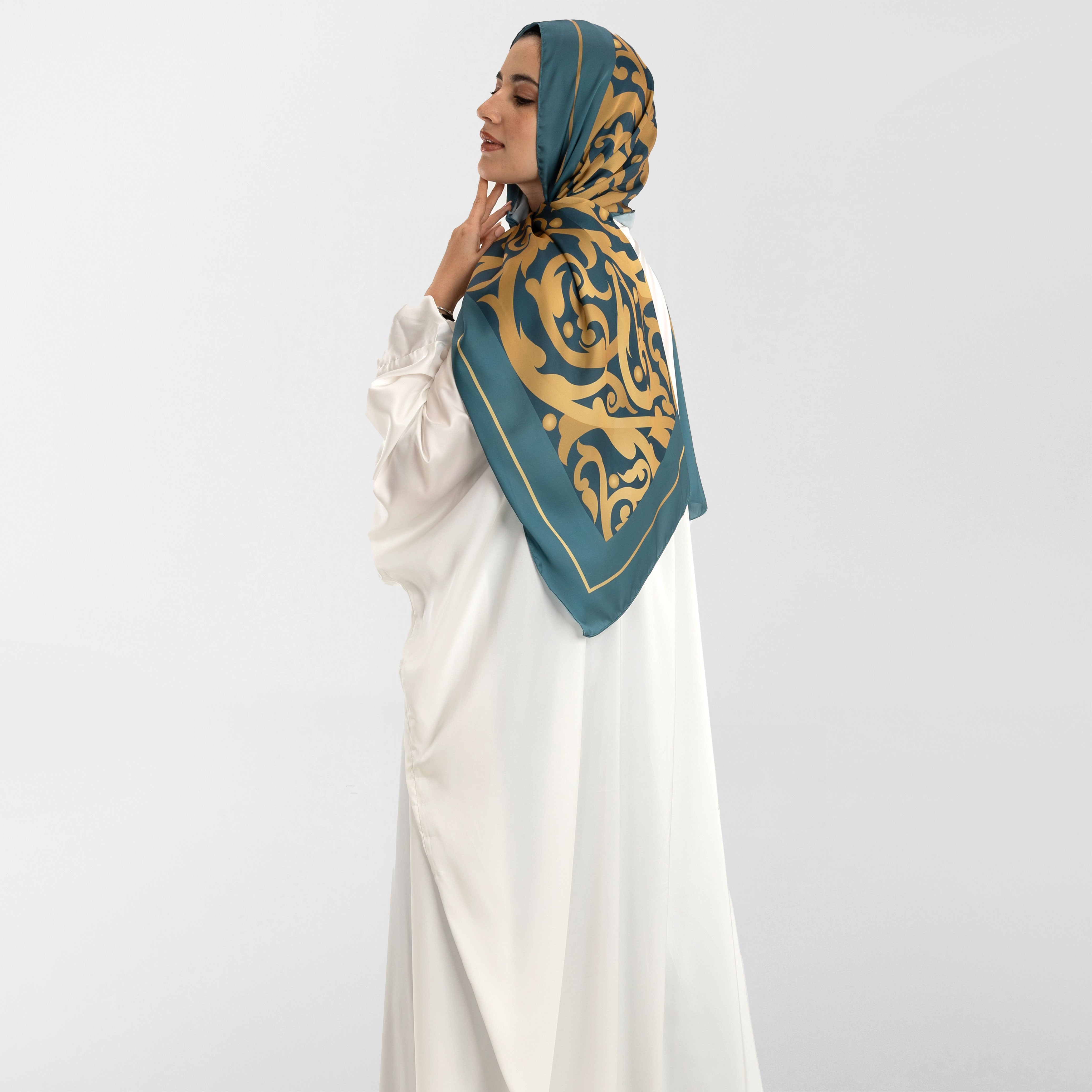 Prayer Wear - Isdal AL-HEDAYA TEAL & GOLD