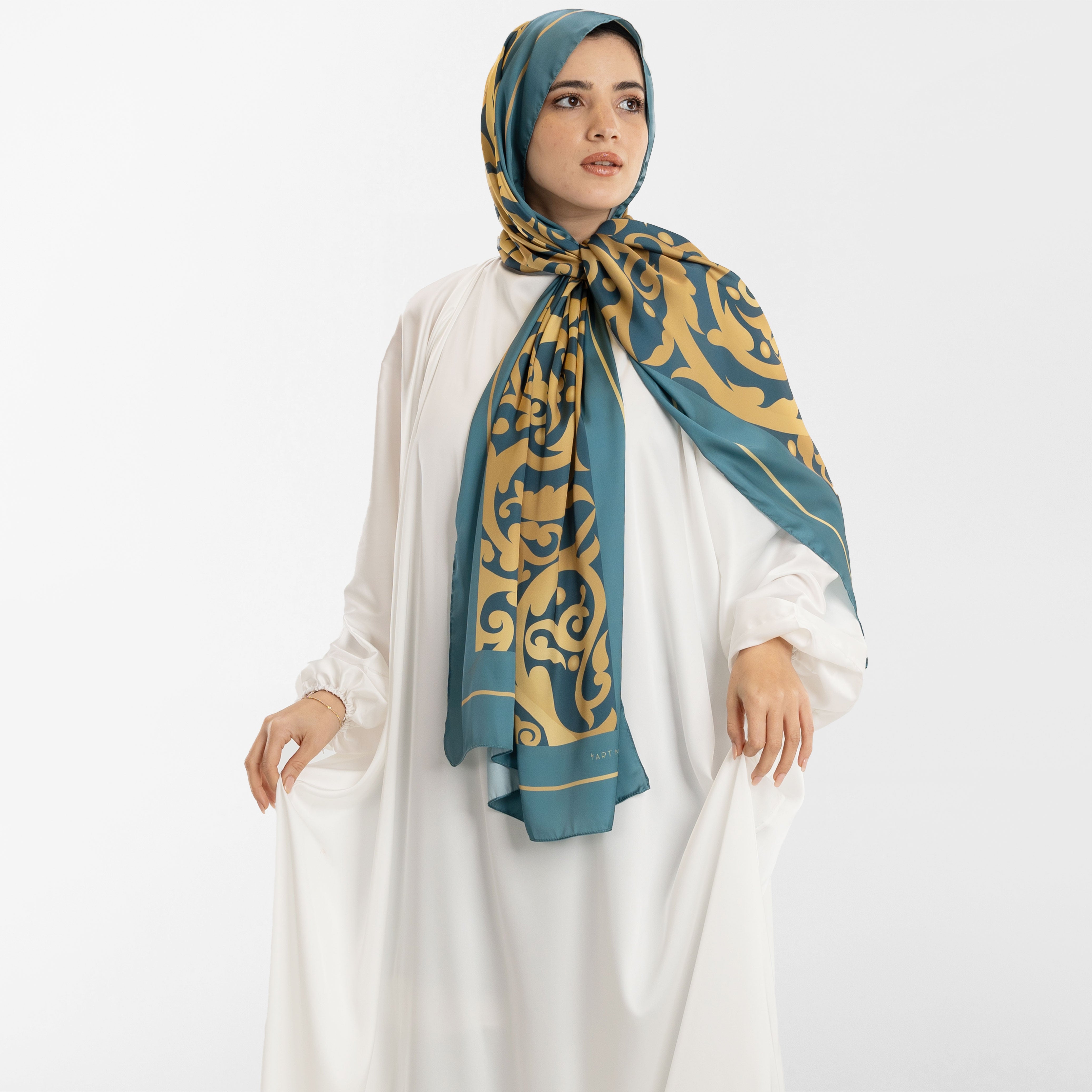 Prayer Wear - Isdal AL-HEDAYA TEAL & GOLD