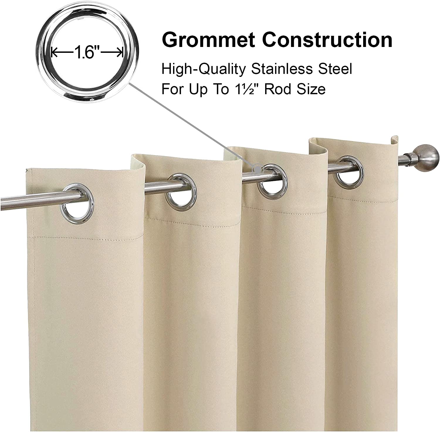 Premium Blackout Curtain - Beige